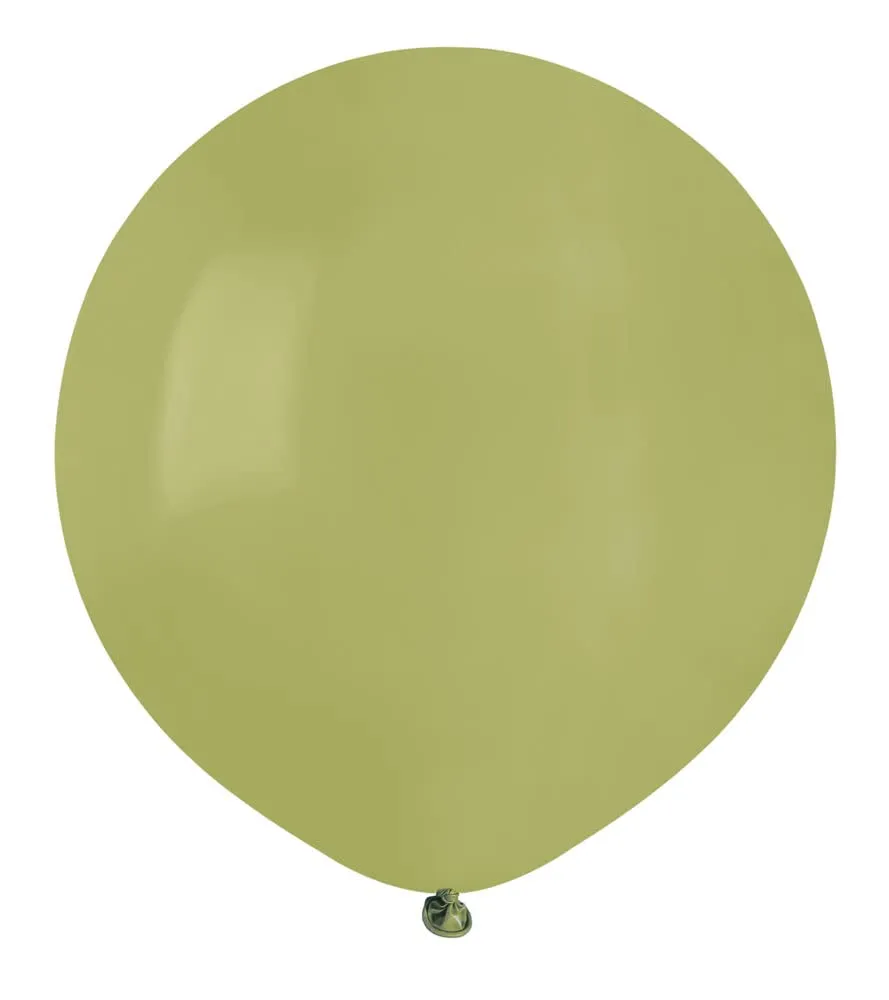 Busta 25 palloncini in lattice naturale Premium Quality G150 (Ø 48cm / 19"), verde oliva