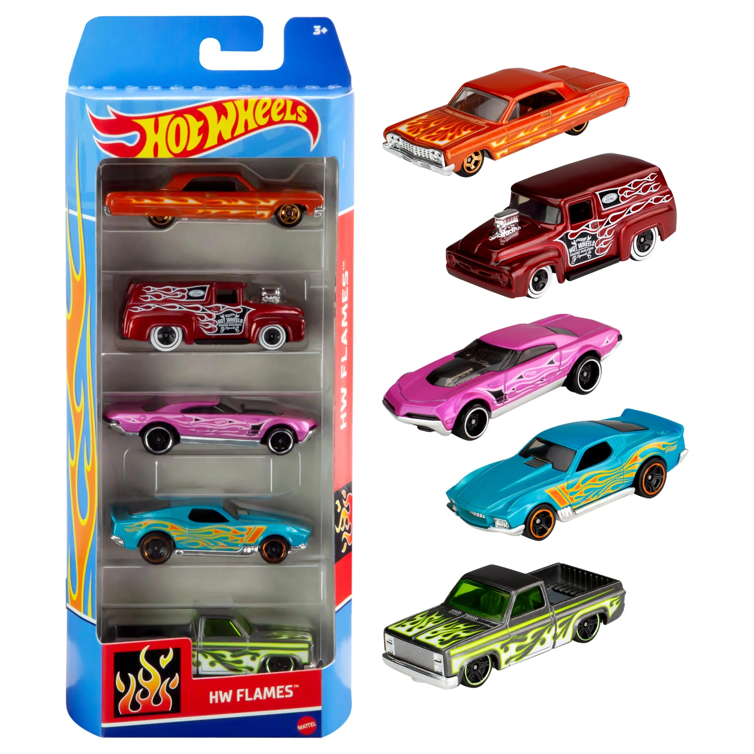 Hot Wheels Confezione da 5 Veicoli (modelli possono variare)