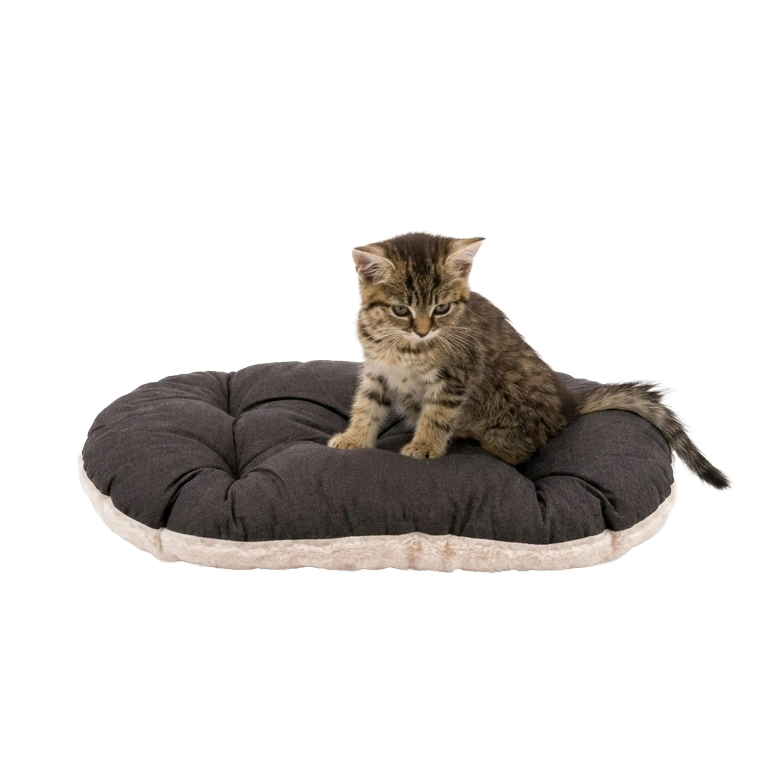 Ferplast Cuccia per cani e gatti molto piccoli Cuscino per cani di piccole dimensioni - Materassino per cuccioli Tappetino per cucce e auto Relax, 43 x 30 CM, Marrone e Bianco