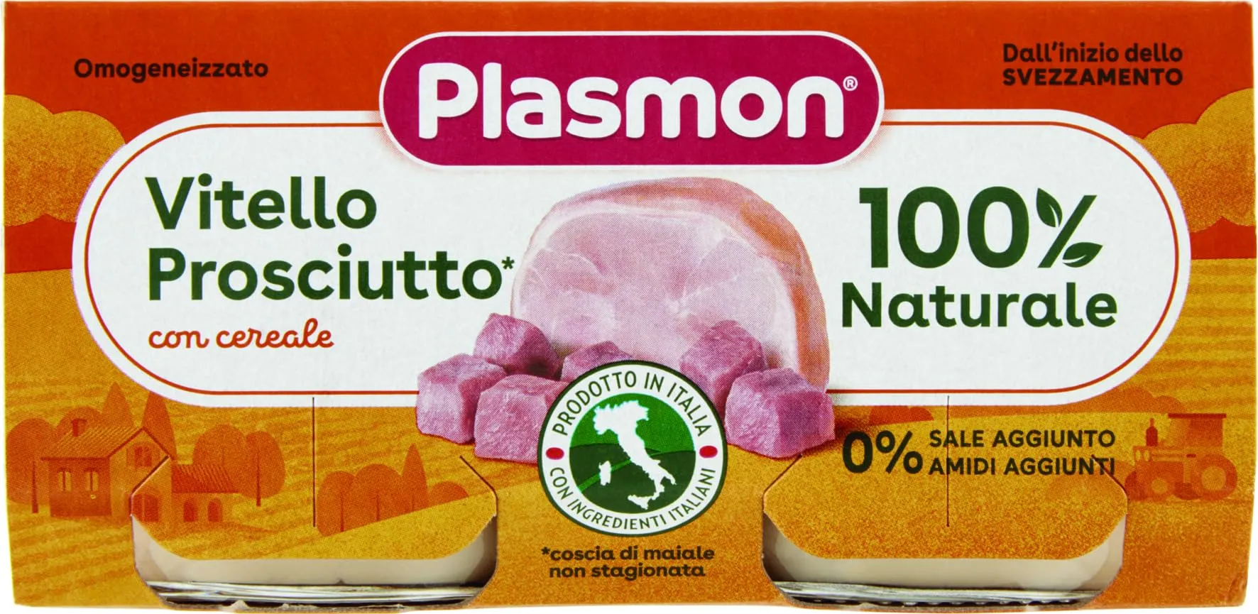 Plasmon Omogeneizzato Vitello Prosciutto 2x80g
