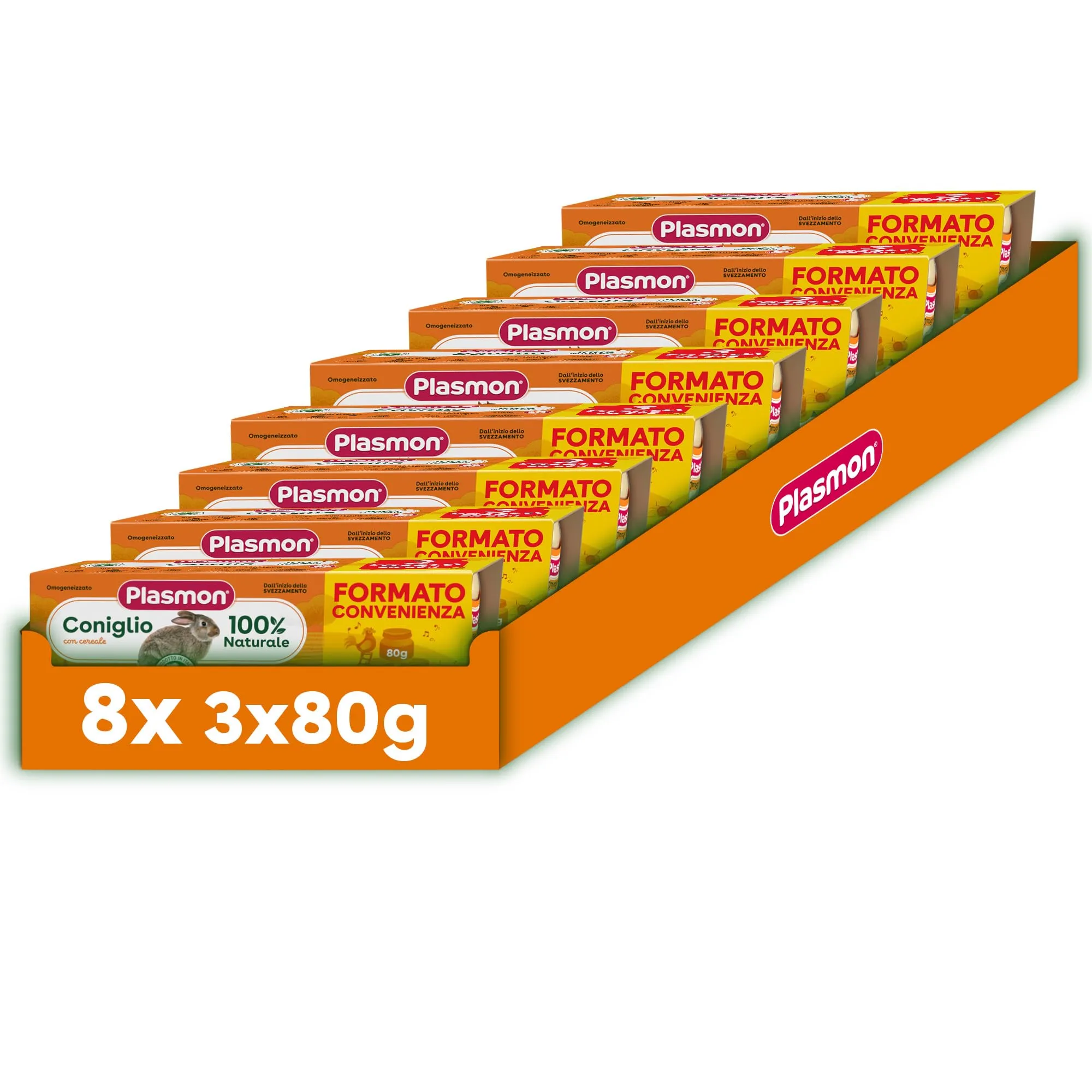 Plasmon Omogeneizzato Coniglio 3x80g (8 Confezioni)