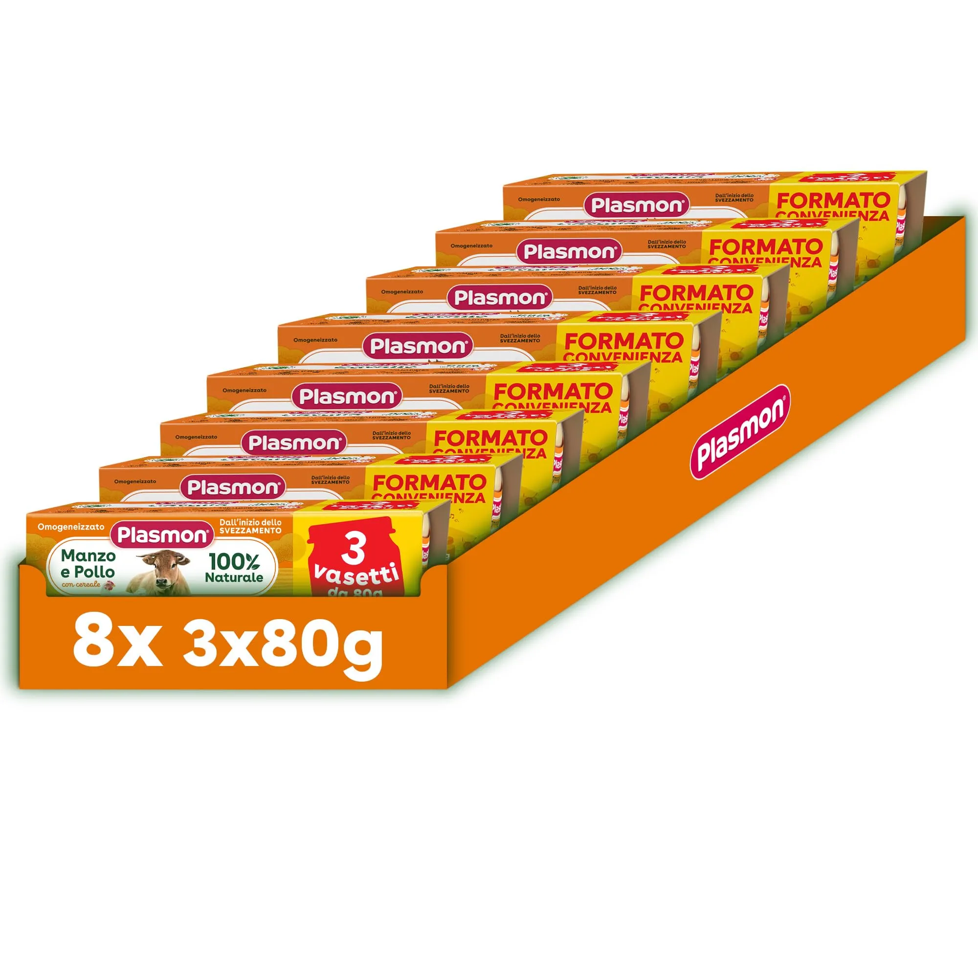 Plasmon Omogeneizzato Manzo e Pollo 3x80g (8 Confezioni)