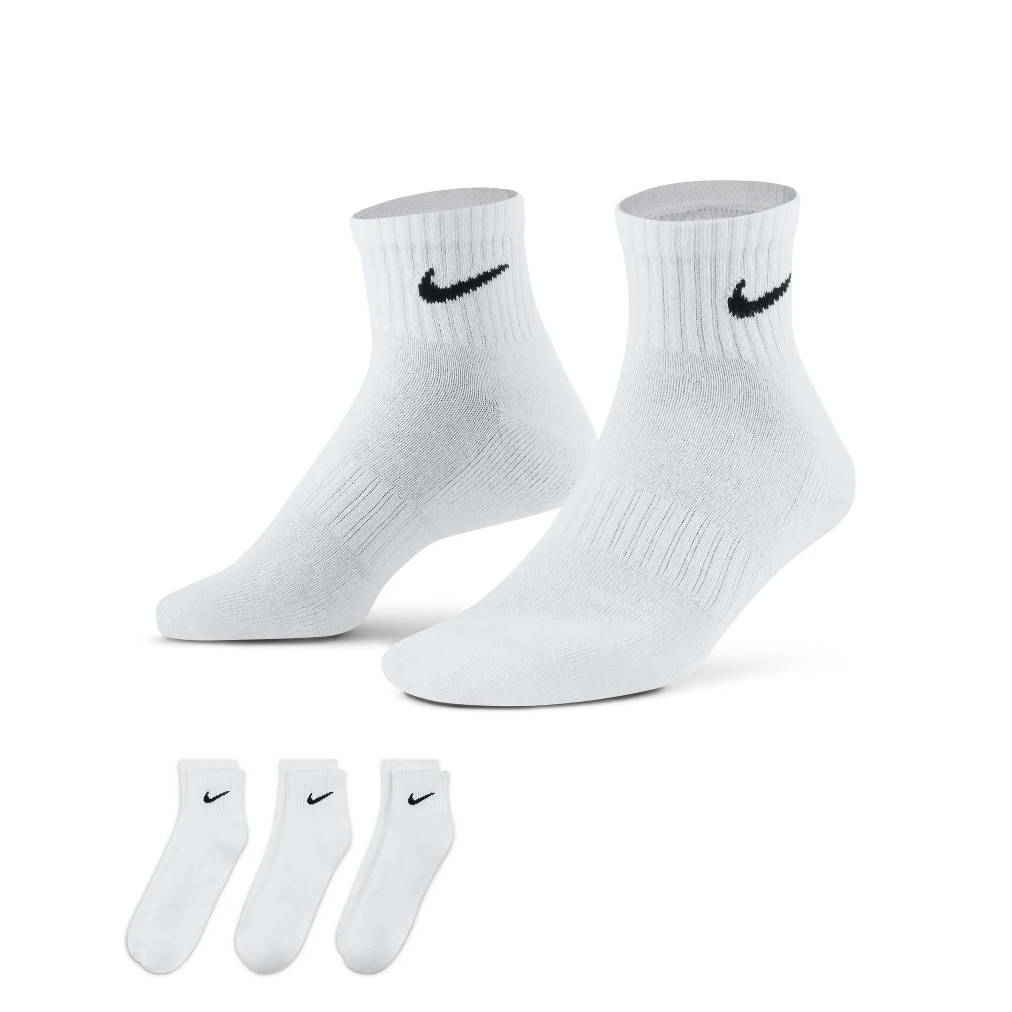 Nike Everyday Cushioned Calzini, Bianco (White/Black), L Uomo