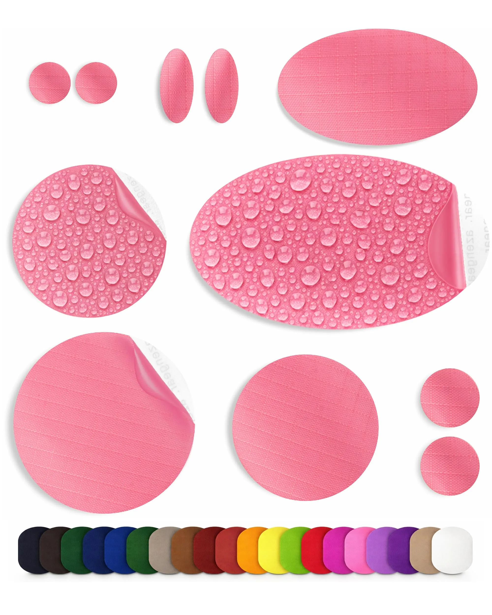 Toppe Adesive per Piumino, Tenda, 11 Pz, Impermeabili, Rosa