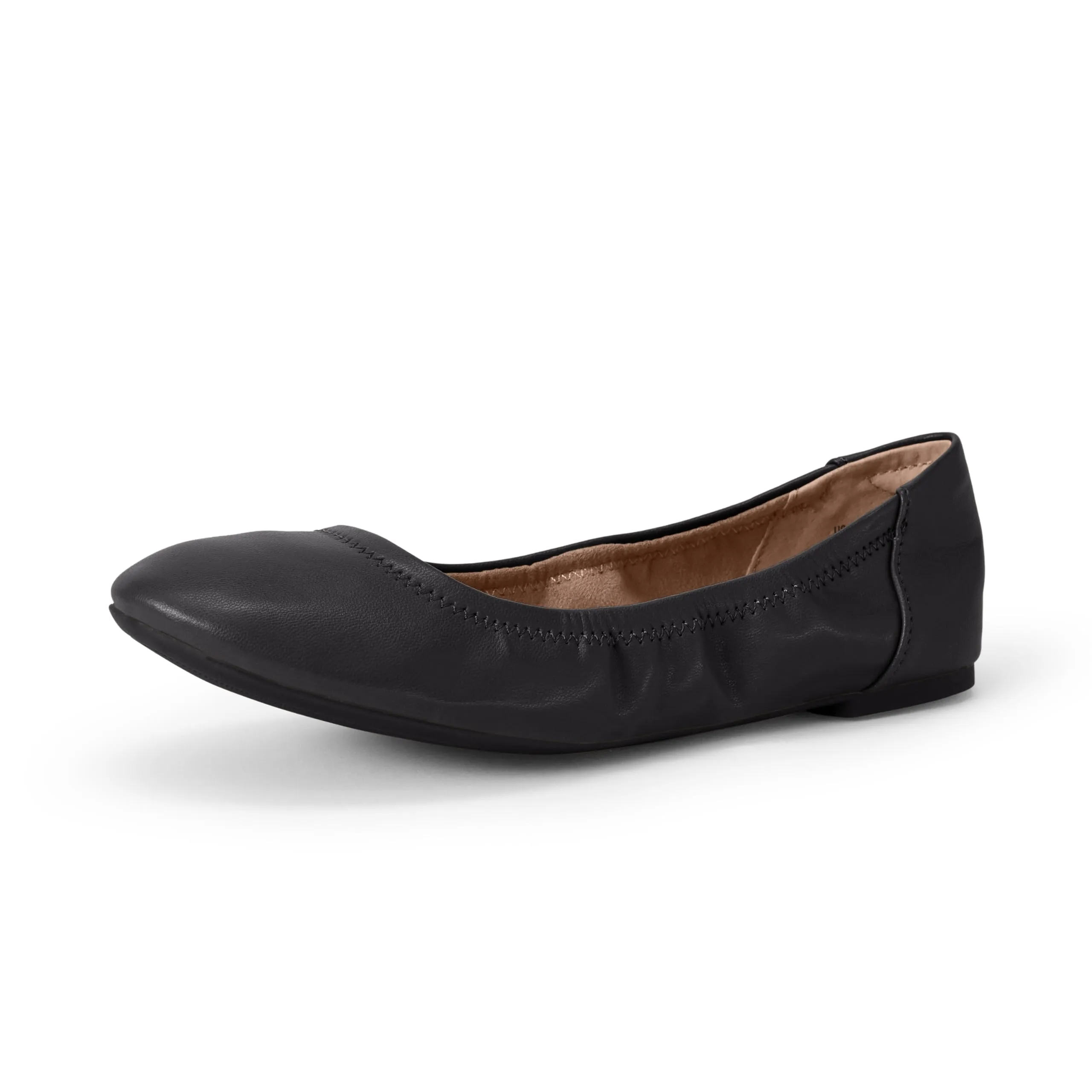Amazon Essentials Ballerine Slip-on Donna, Nero Finta Pelle, 36 EU Larga