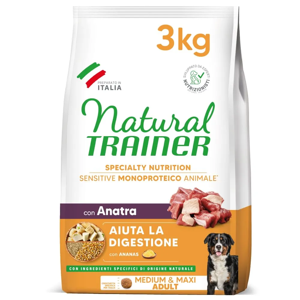Natural Trainer Sensitive No Gluten Cibo per Cani Adulti con Anatra - 3kg