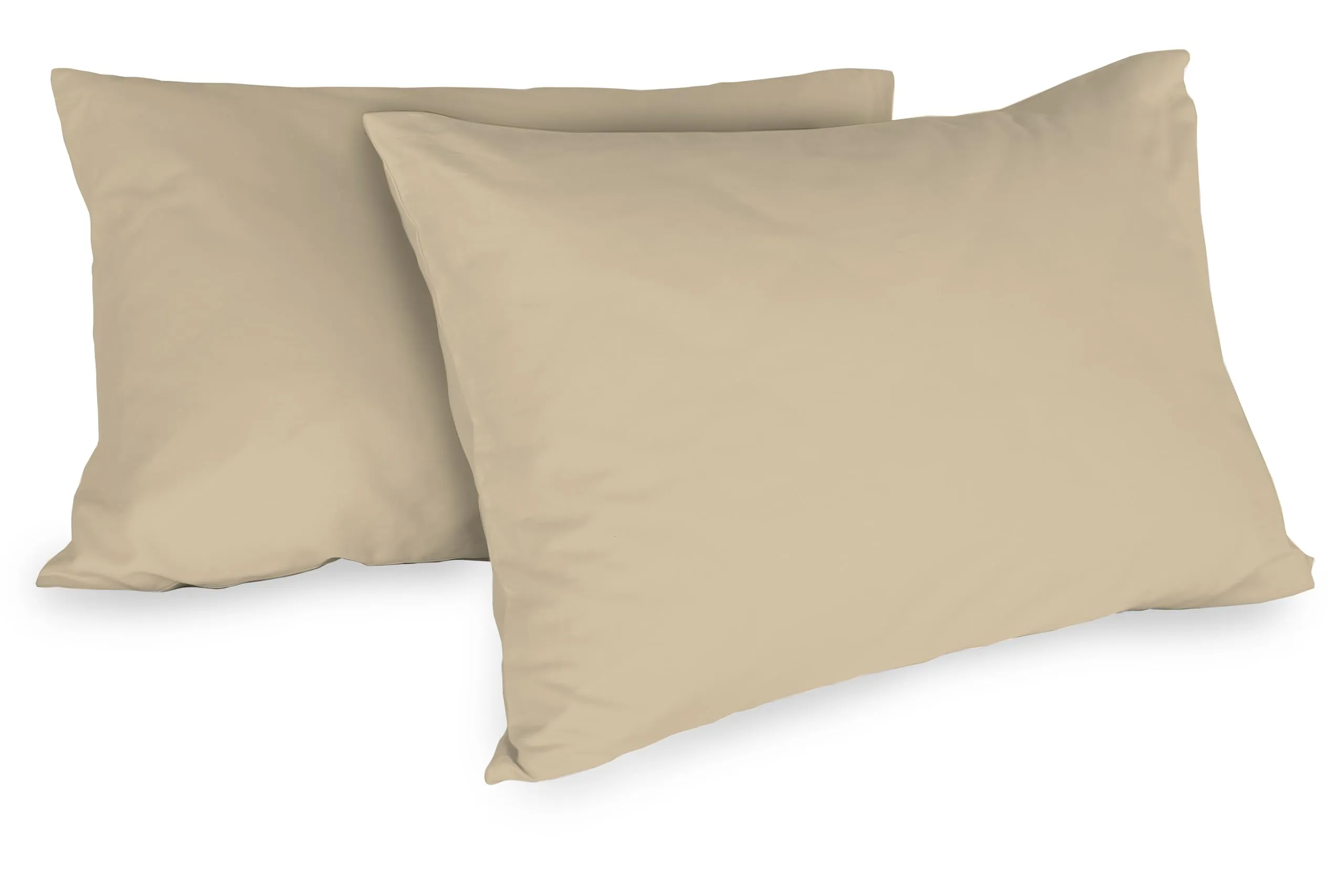 Zer0bed, Coppia Di Federe In Cotone 52x80 CM, Tortora, Set Di 2, Tinta Unita, 100 Percento Cotone, Cusino Letto, Chiusura A Busta