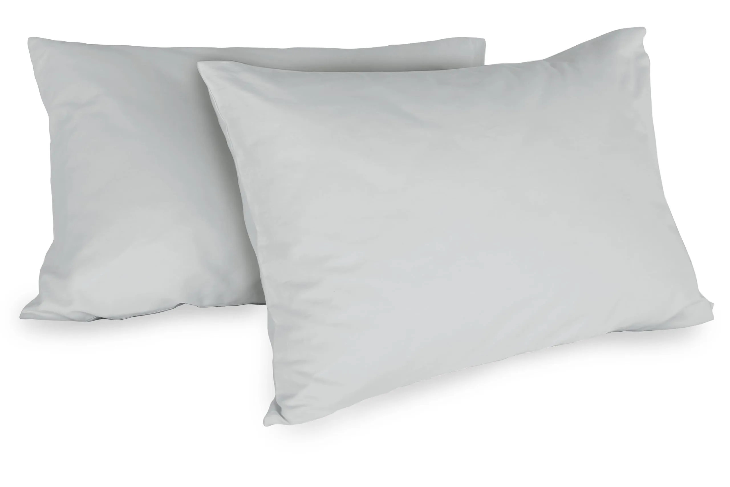 Zer0bed, Coppia Di Federe In Cotone 52x80 CM, Grigio, Set Di 2, Tinta Unita, 100 Percento Cotone, Cusino Letto, Chiusura A Busta