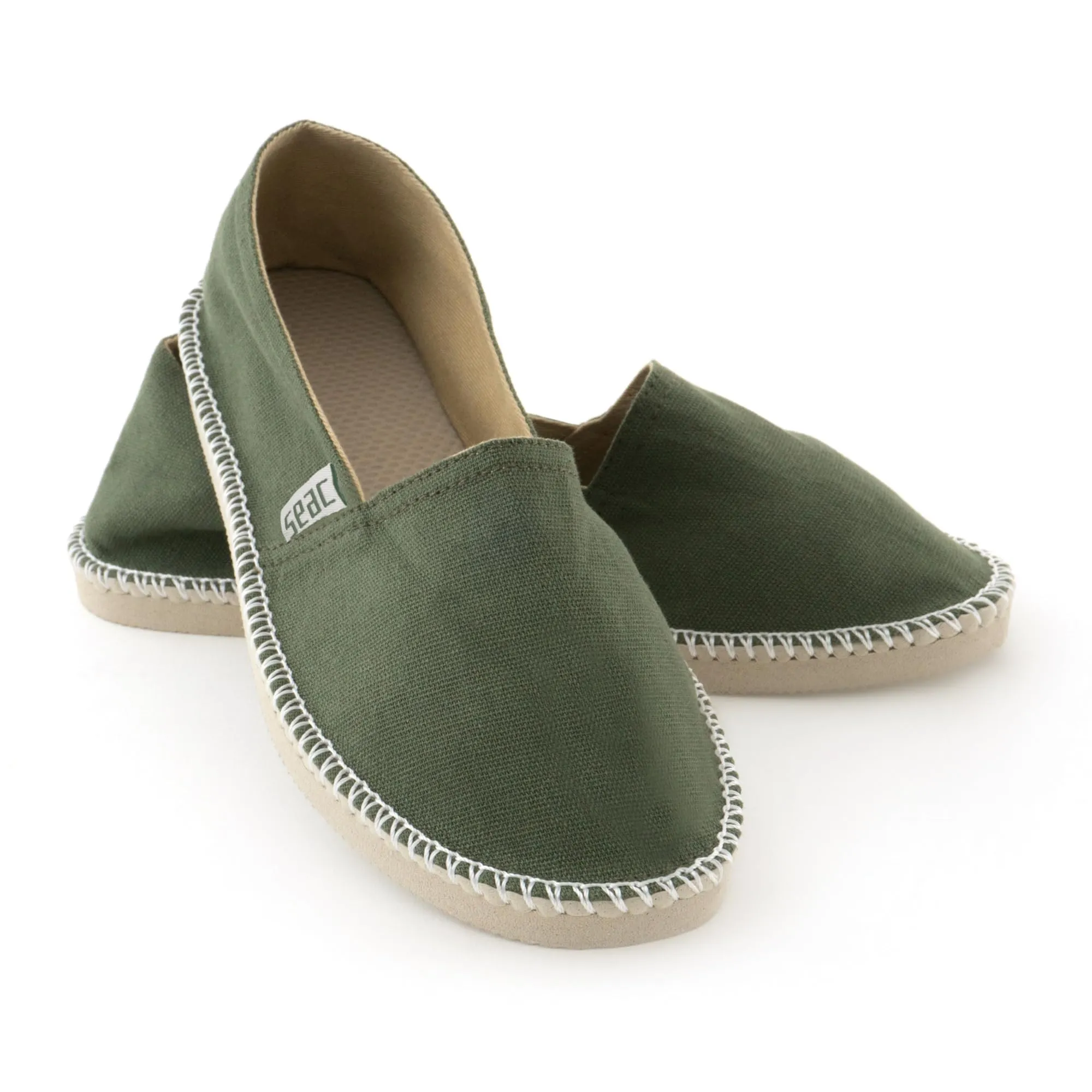 SEAC Malaga, Espadrillas Casual per Donna e Uomo in Canvas e Dettagli in Corda, Suola Antiscivolo, Verde, 45