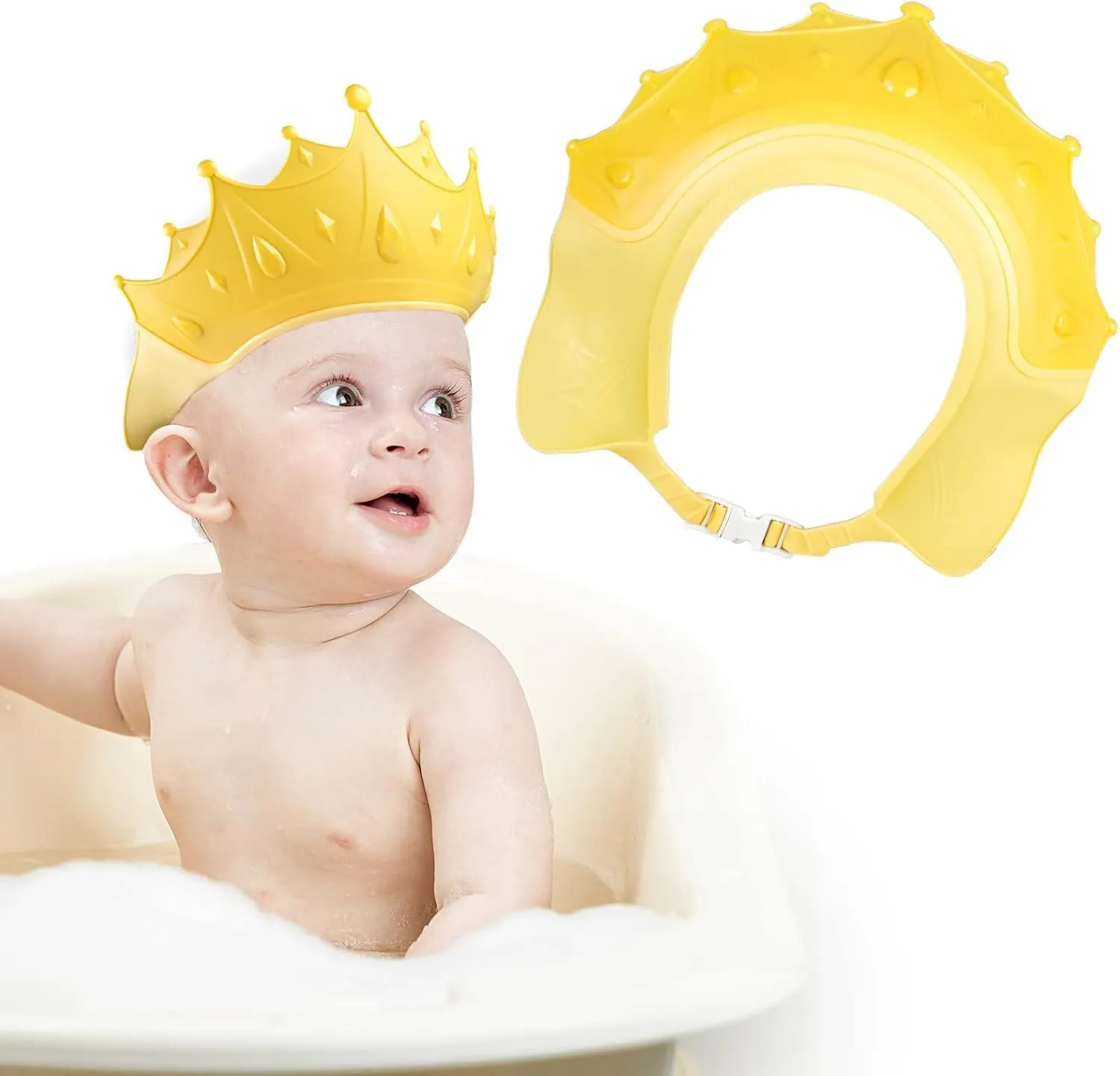 Romon Cappello Doccia Bambini, Cuffia Visiera Cap Regolabile (Giallo)