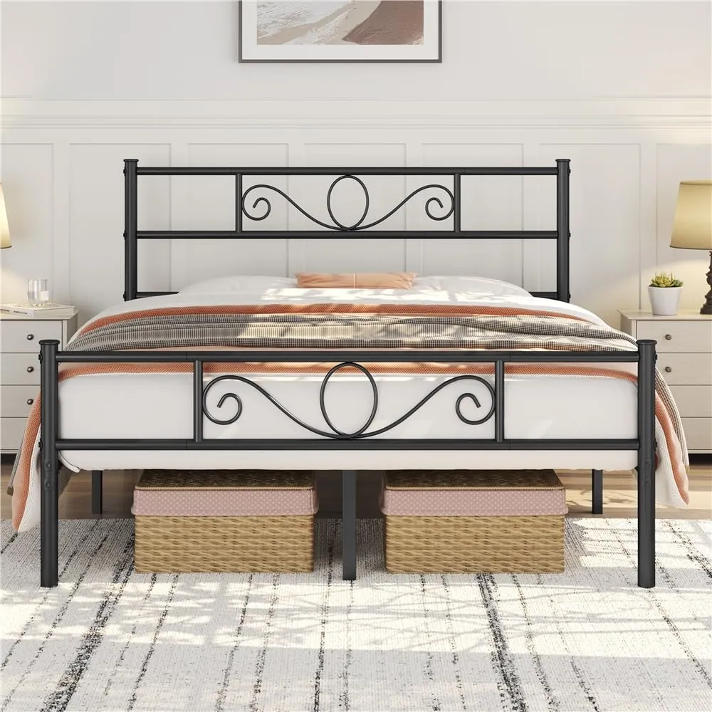 Yaheetech Struttura Letto Matrimoniale in Ferro per Materasso 160 x 200 cm