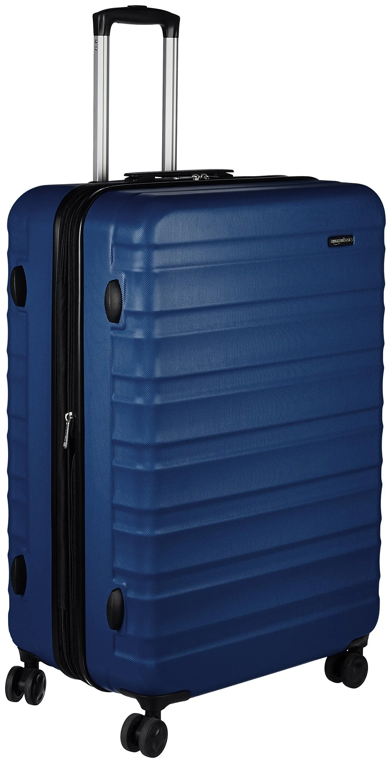 Amazon Basics Valigia Rigida Grande - Bagaglio Espandibile ABS con 4 Ruote Doppie Girevoli - Resistente ai Graffi e Leggera - 78 x 52,6 x 32cm - Blu Navy
