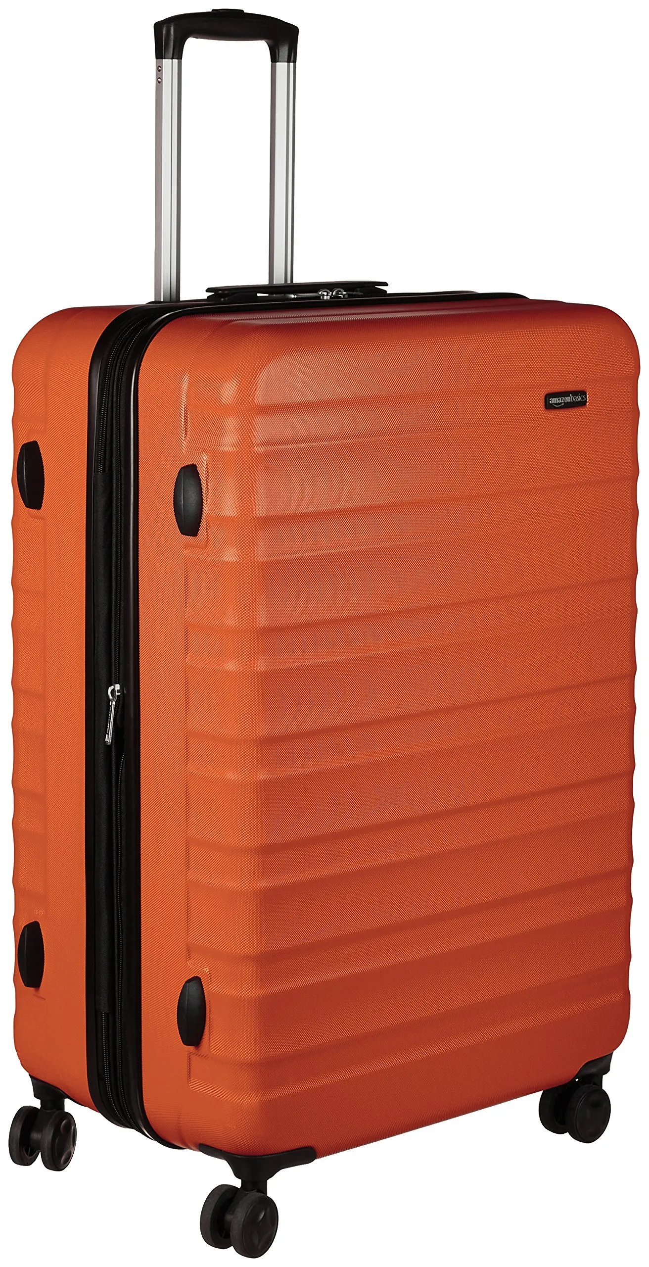 Amazon Basics Valigia Rigida Grande - Bagaglio Espandibile ABS con 4 Ruote Doppie Girevoli - Resistente ai Graffi e Leggera - 78 x 52,6 x 32cm - Arancione Bruciato