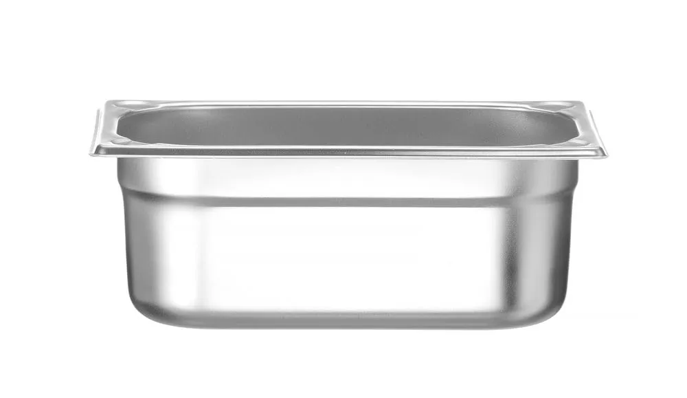 HENDI Contenitore Gastronorm GN 1/4, Kitchen Line, resistenza termica -40 °C a 250 °C, adatto a forno e bagnomaria, 2,8L, 265x162x(H) 100mm, acciaio inox