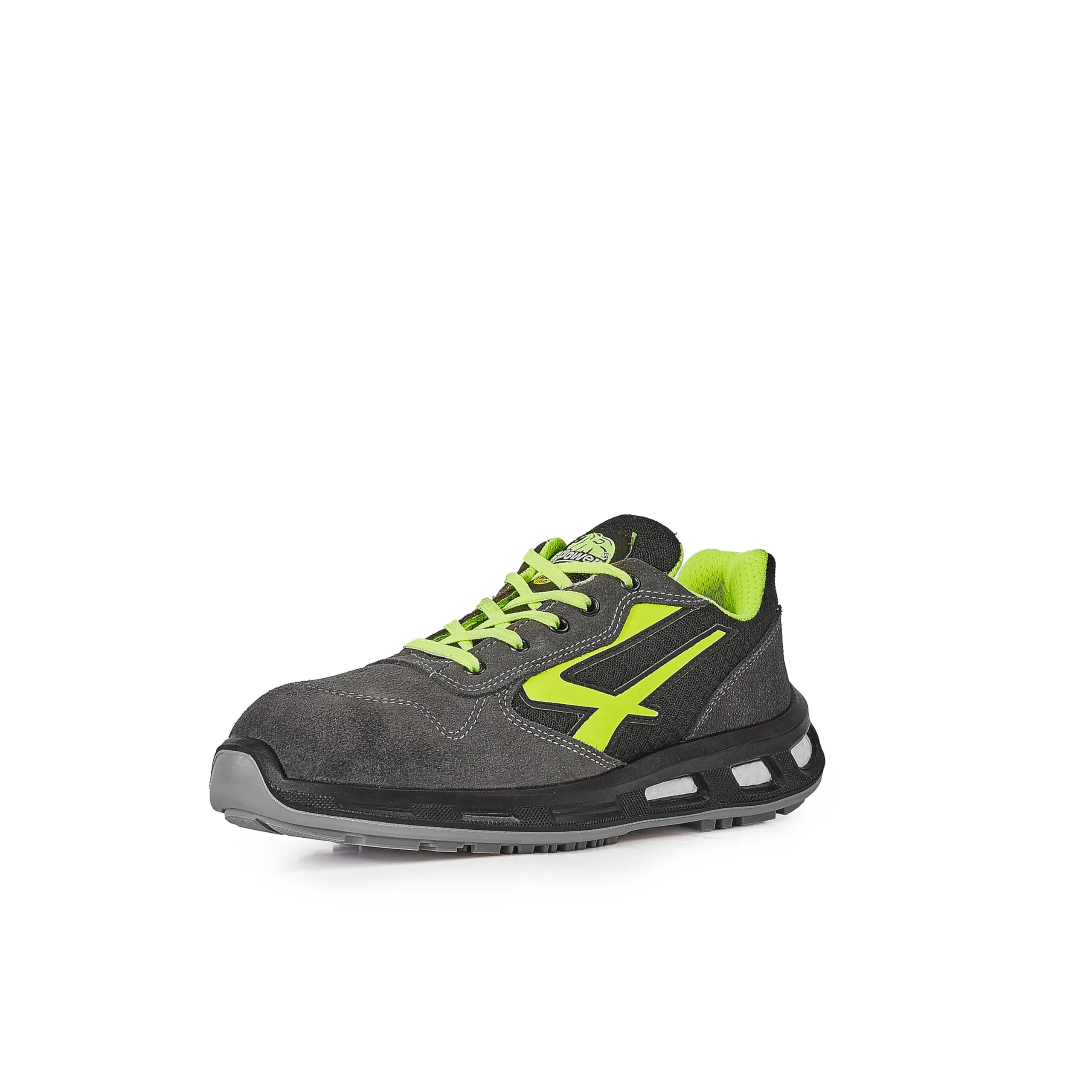 U-Power Red Lion® Yellow, Scarpe antinfortunistiche in pelle, Scarpe da ginnastica unisex leggere antiperforazione, Suola in rafia, Suola Infinergy, con puntale in alluminio (38)