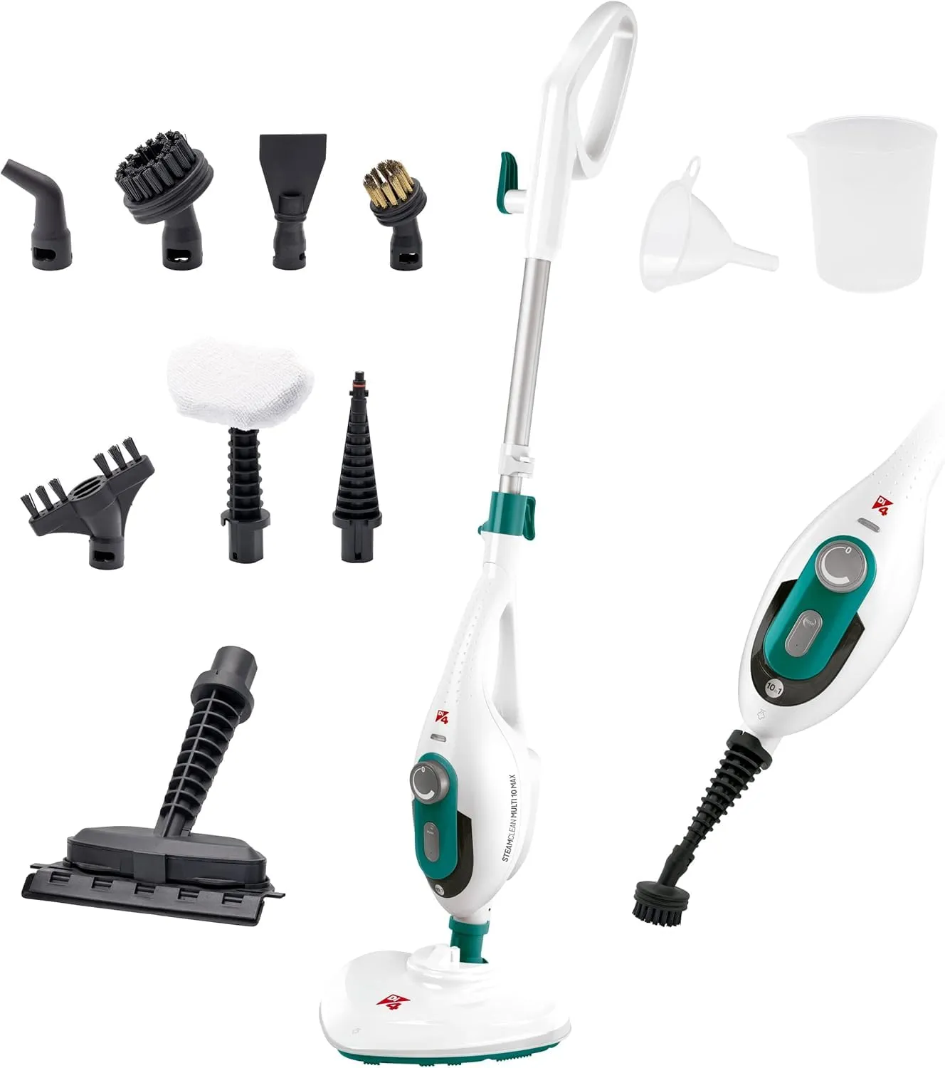 Di4 Steamclean Multi10 Max Scopa a Vapore Multifunzione 10 in 1, 1500 W, Elimina il 99,9% di Virus e Batteri, Pulizia senza Prodotti Chimici o Abrasivi