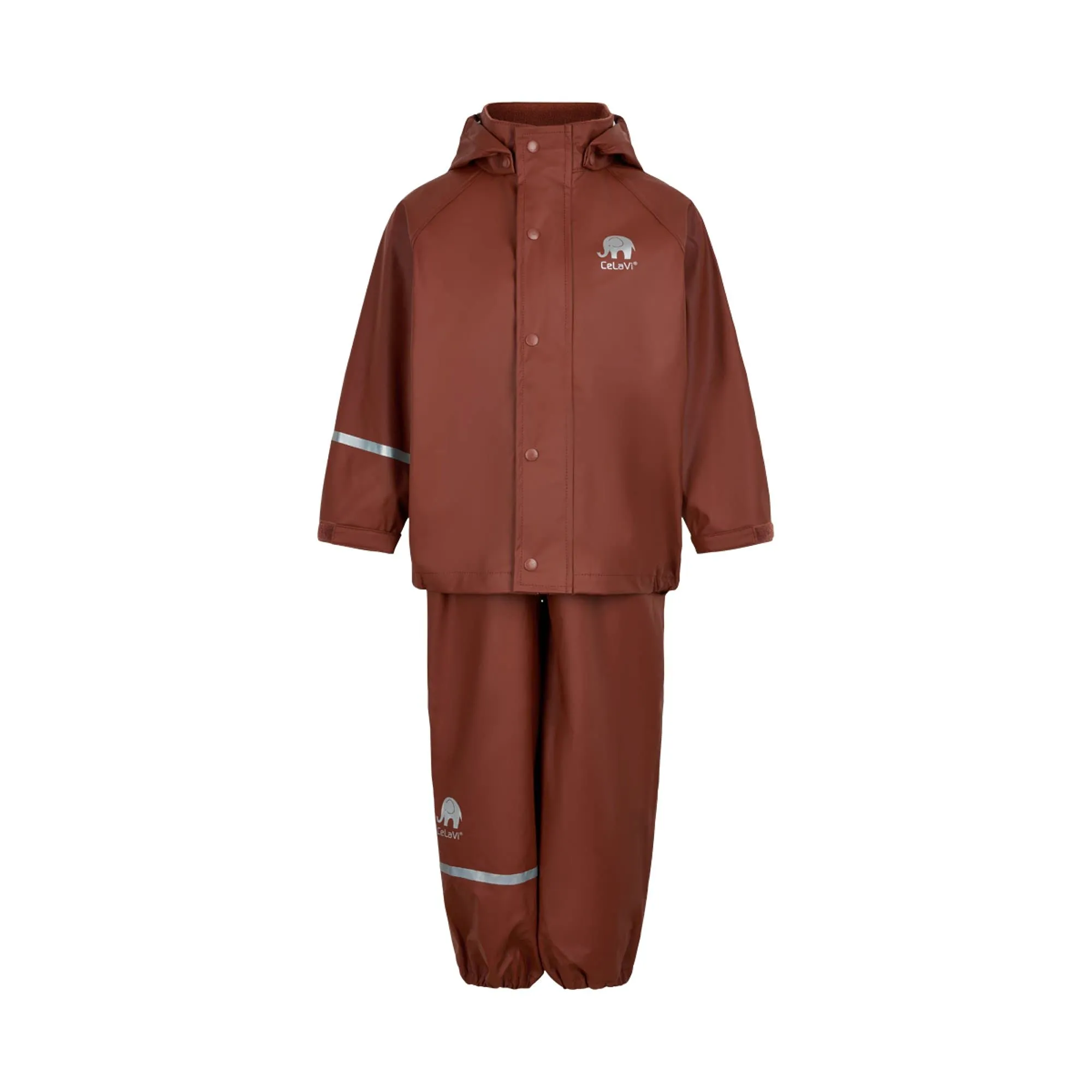 Celavi Basic Rainwear Set-Solid Pu Giacca Impermeabile, Guscio di Tartaruga, 90 Unisex-Bambini