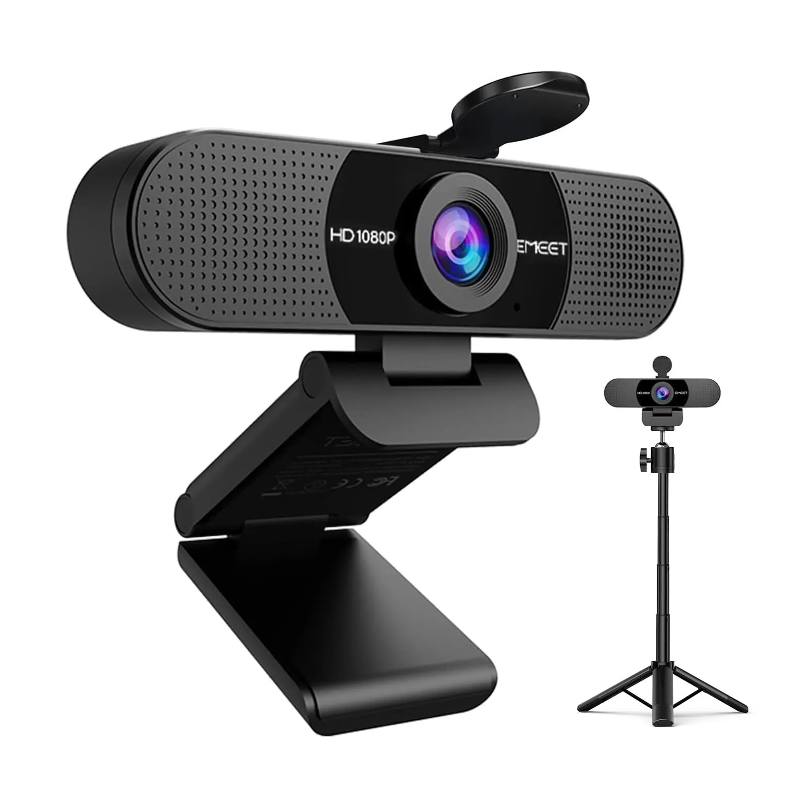 EMEET C960 Webcam con treppiede, Webcam 1080p con Microfono, Mini treppiede ad Altezza Regolabile, Webcam C960 con Copertura per la Privacy, Webcam Plug & Play con Supporto per Zoom/Skype/YouTub