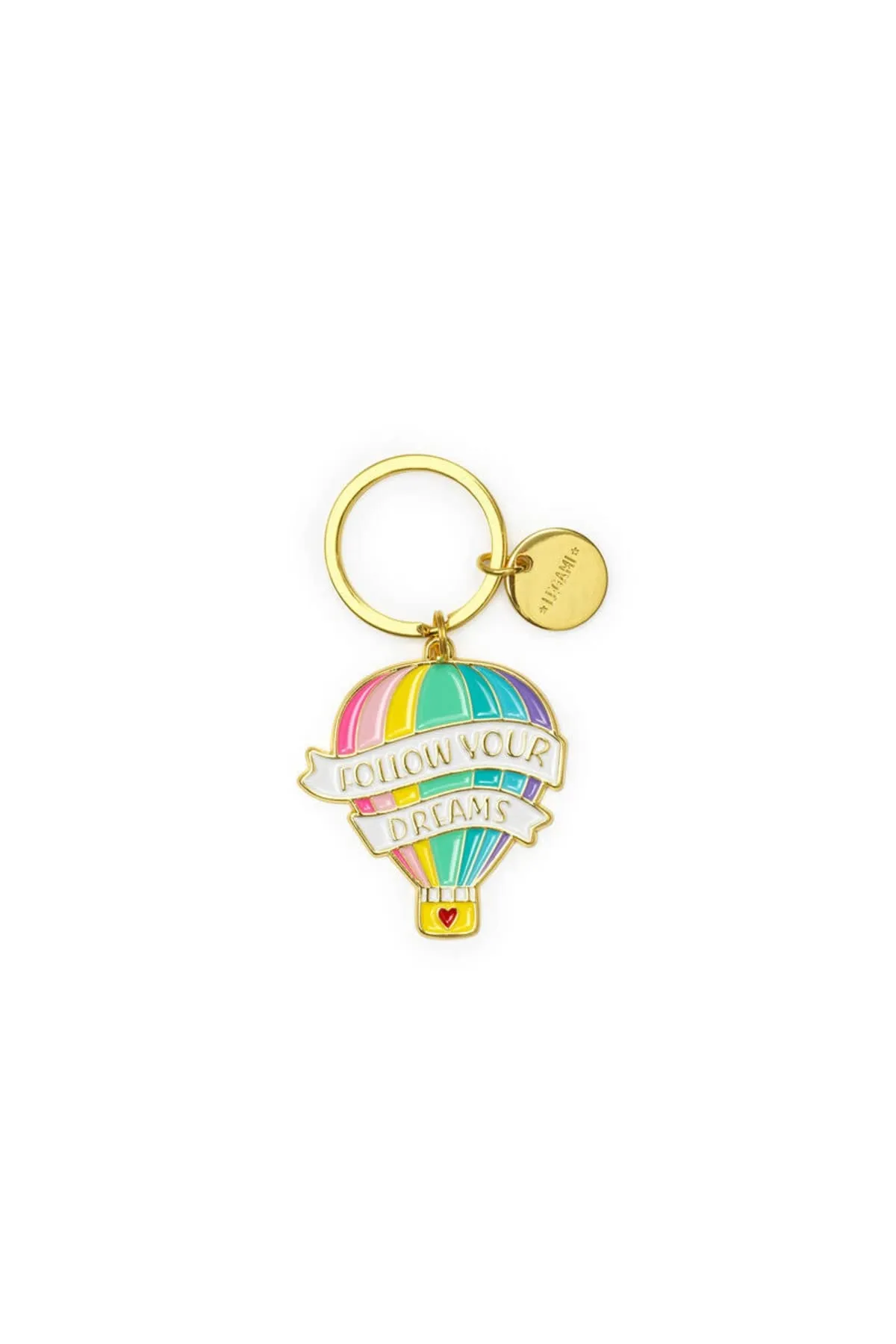 Legami - Portachiavi in Metallo Smaltato, What a Key Ring!, L 7 cm, in Zinco, Tema Air Balloon, Portachiavi con Anello a spirale, Finitura Lucida, Colori Brillanti, Charm per Impreziosire la Borsa