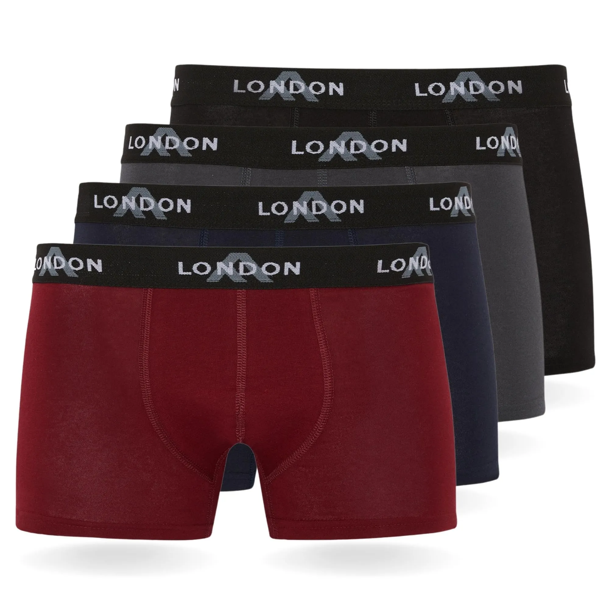 FM London Pacchetto da 4/8 Mutande Uomo, Boxer Uomo Cotone, Aderenti e Confortevoli per l'Uso Quotidiano, Colori classici scuri (4 pezzi), L