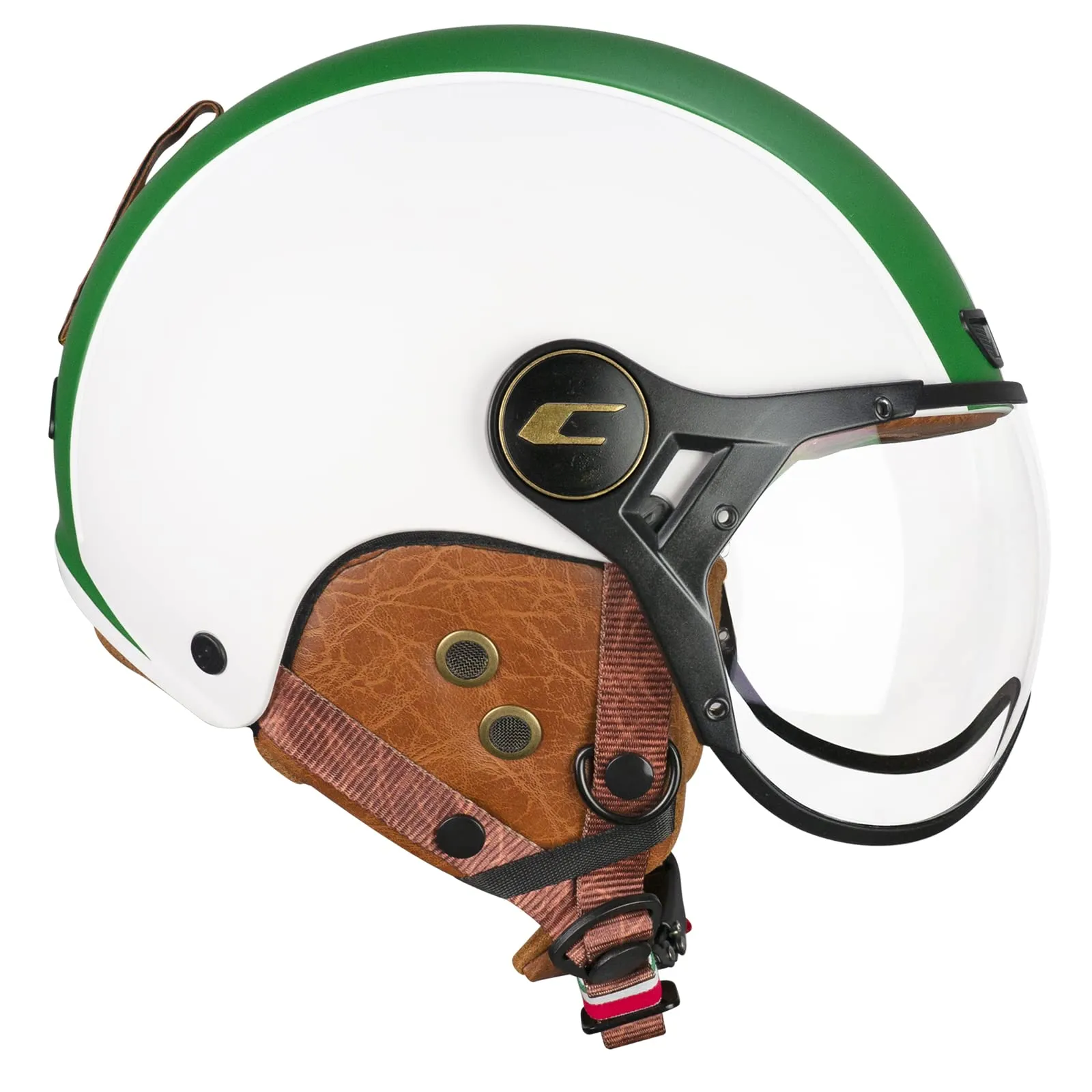 CGM Casco Bici, sci, E-bike, 801I EBI ITALIA, Bianco Verde Rosso opaco, S (55-56cm)