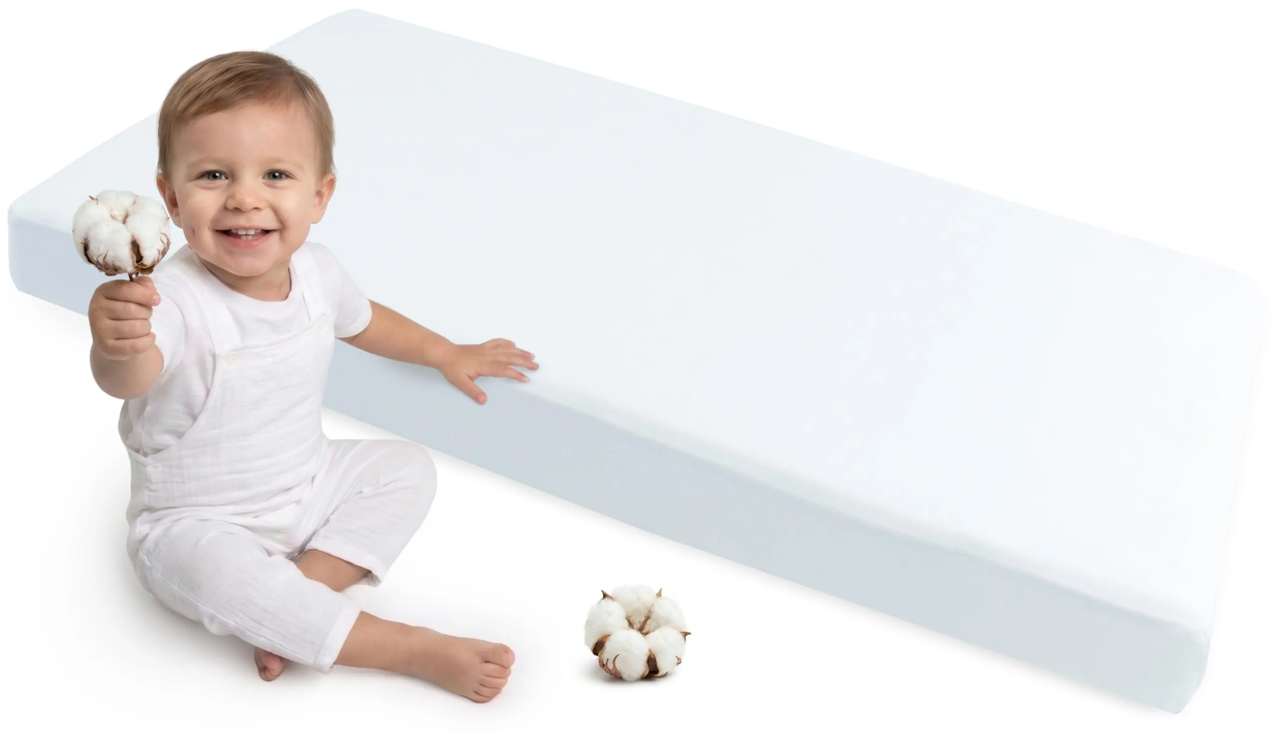 Medi Partners Lenzuola Lettino Neonato 60x120-100% Cotone Lenzuolo con Angoli Culla Coprimaterasso fitted Materassino Sheet Letto Bambino Lenzuolino (Bianco)
