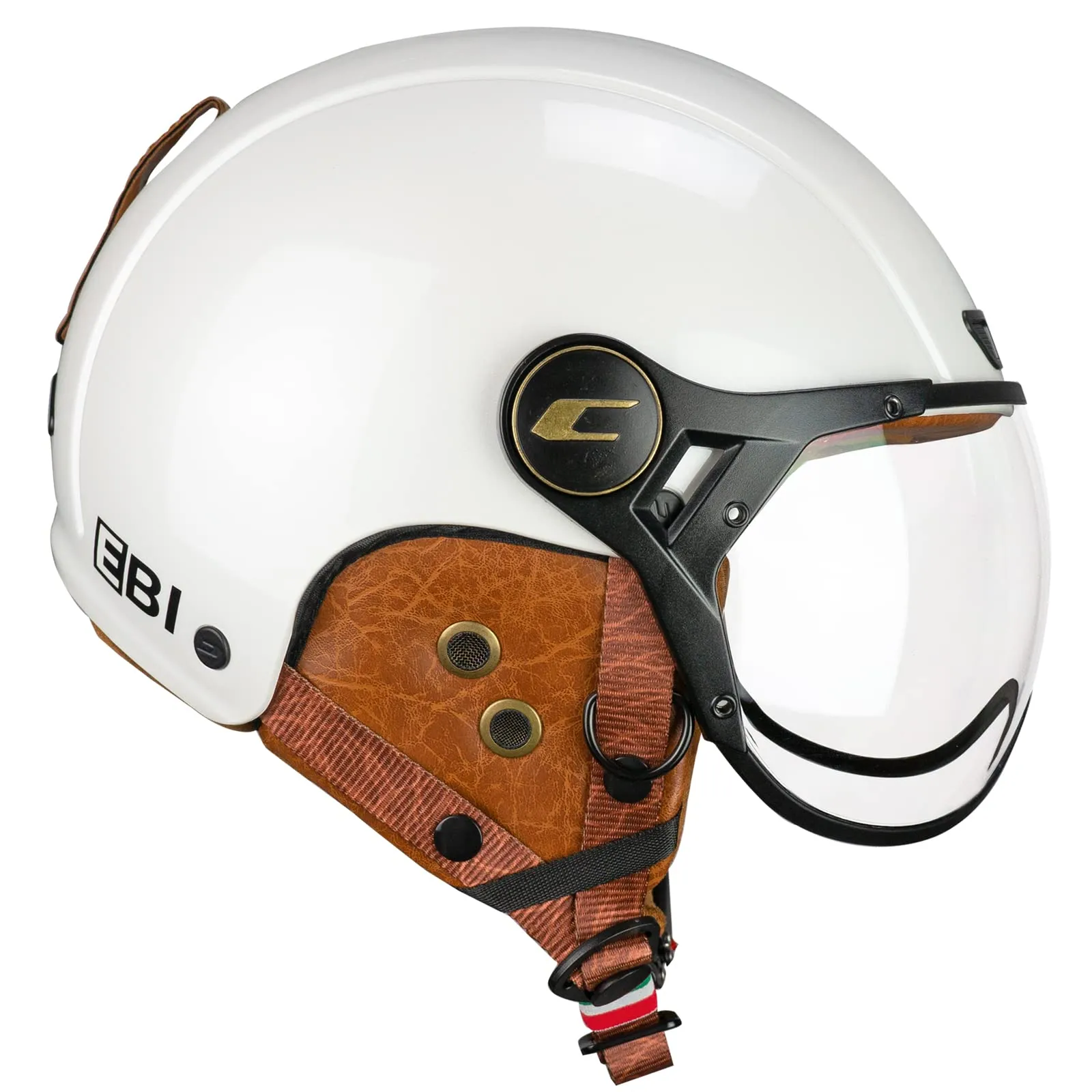 CGM Casco Bici, sci, E-bike, 801V EBI VINTAGE, Bianco perlato, L (59cm)