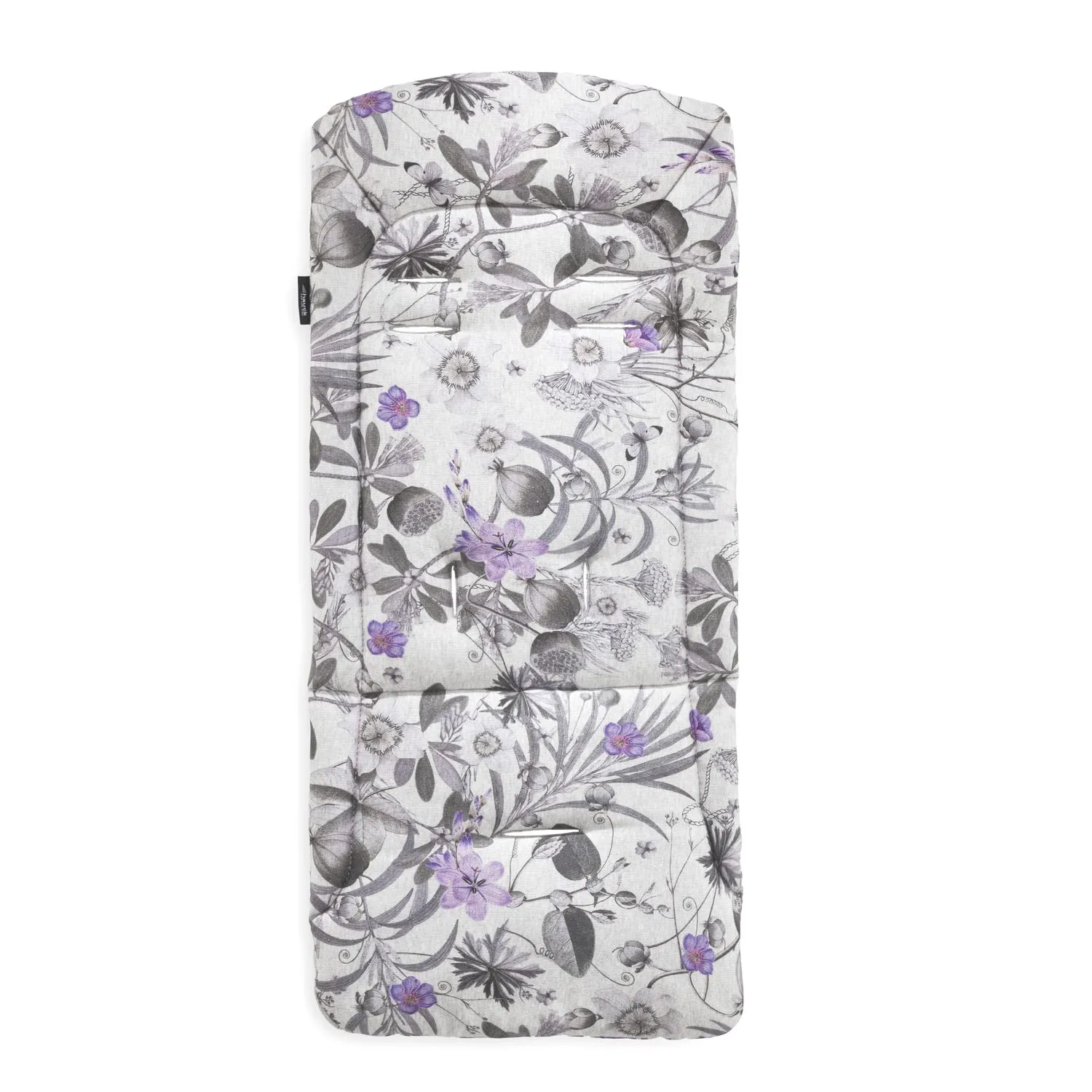 hauck Copriseduta Passeggino e Rimorchio Bici Universale, Fiori Grigio - 70x37x3 cm Protezione Seduta Imbottita, Rivestimento in Cotone, Estate e Inverno, Compatibile con Cintura 5 Punti
