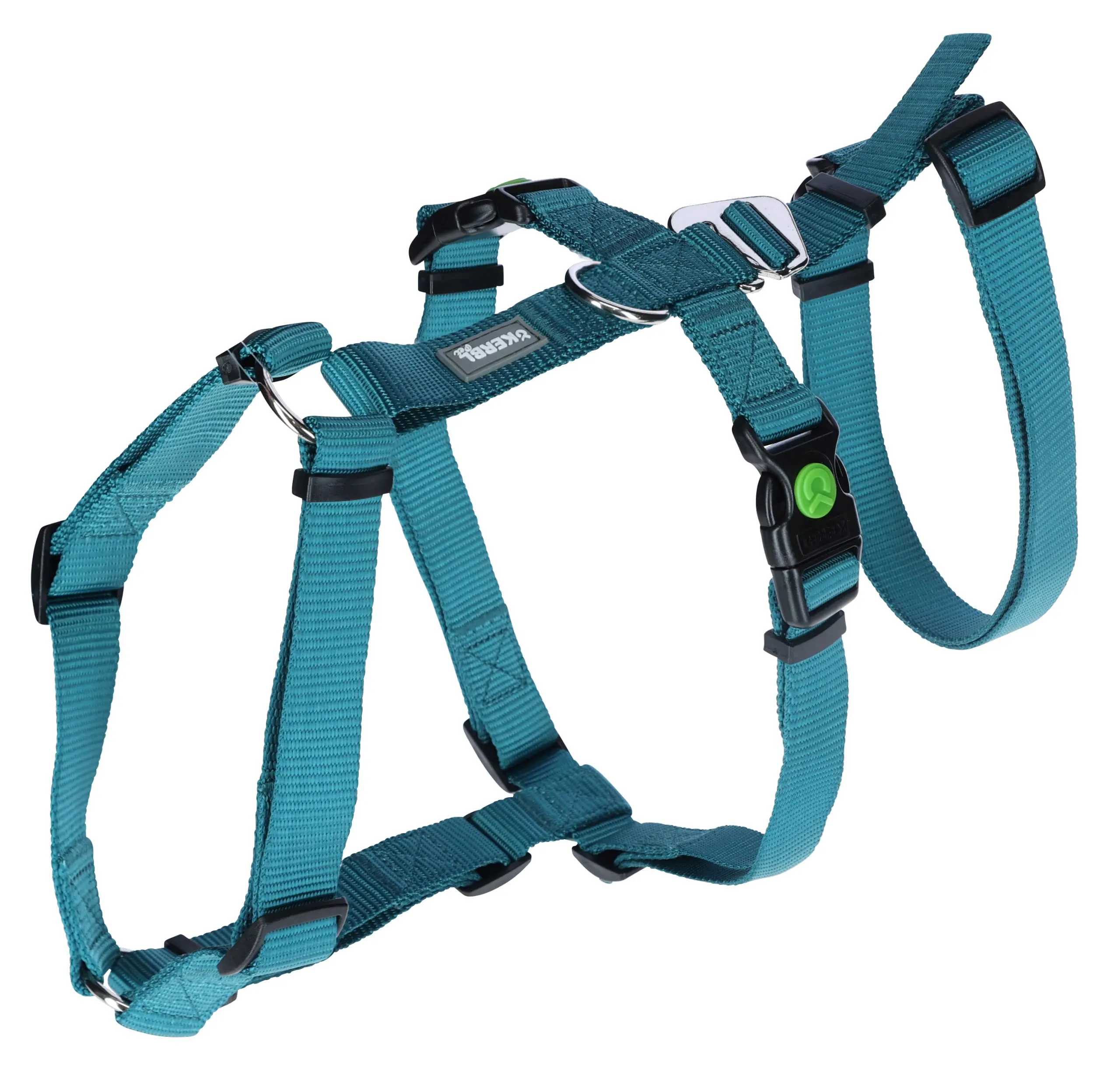 Kerbl Pet Pettorina antipanico, pettorina per cani, petrolio, circonferenza collo 30-41 cm, larghezza cinghia 15 mm, per cani ansiosi, robusta, regolabile