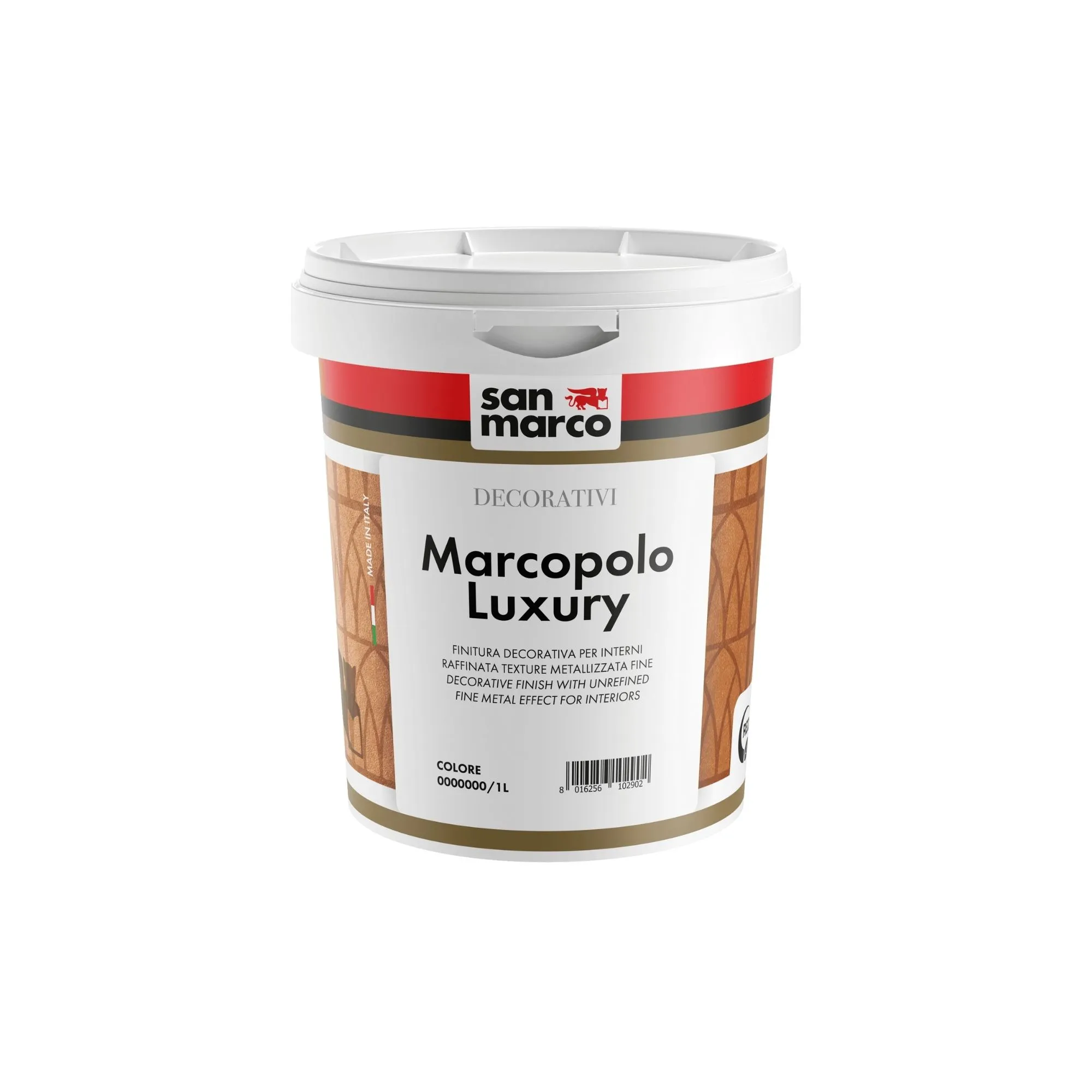 MARCOPOLO LUXURY Pittura decorativa per interni ad effetto metallizzato fine; si stende a pennello.