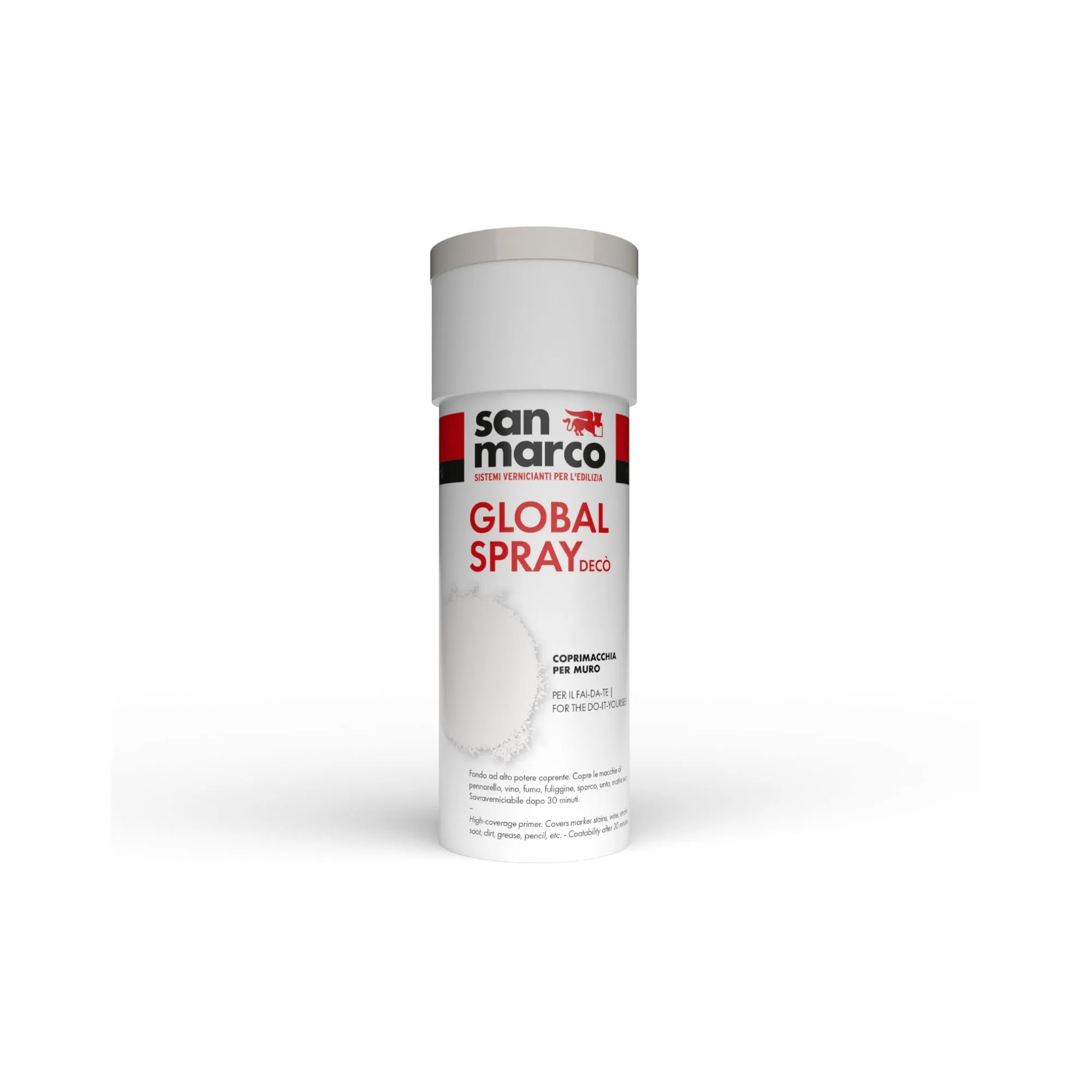 GLOBAL SPRAY COPRIMACCHIA per muro, copre ed elimina le macchie sulle pareti; da utilizzare prima della pittura.