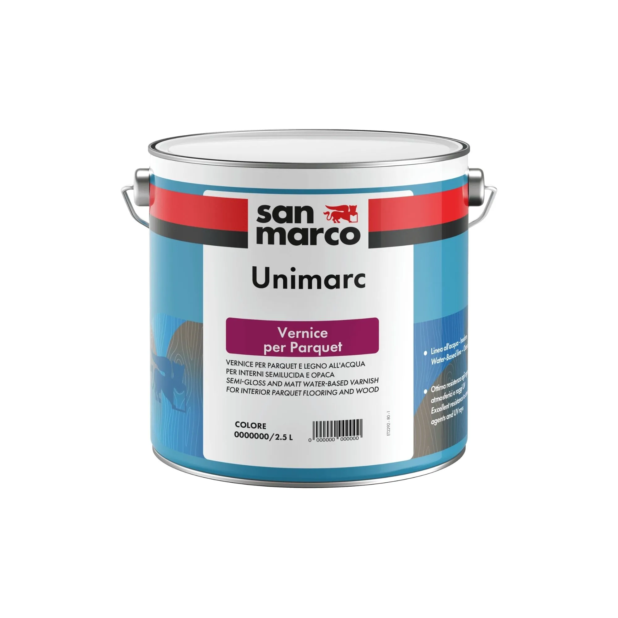 UNIMARC VERNICE PER PARQUET Vernice per parquet e pavimenti interni in legno, di qualità professionale, con finitura semilucida e opaca.