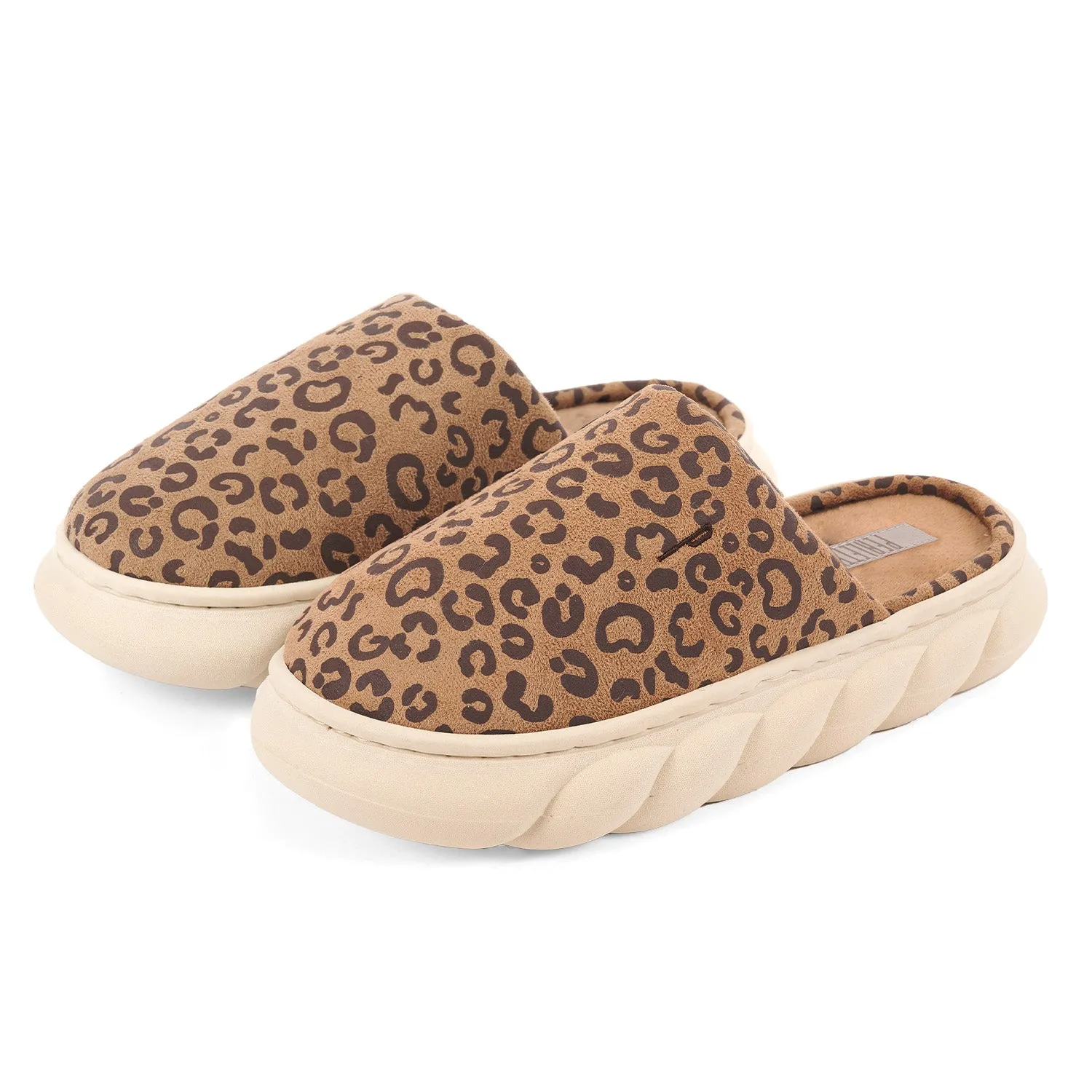Pantofole Leopardate con Suola Platform