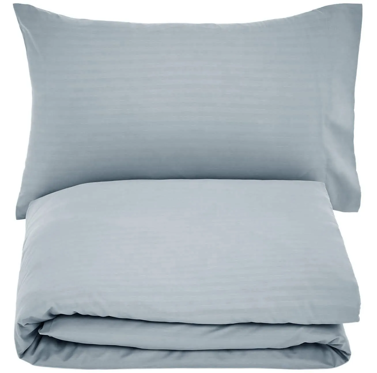 Amazon Basics Set copripiumino Singolo in microfibra, 2 pezzi, copripiumino da 135 x 200 cm e 1 federe da 50 x 80 cm, Grigio Scuro, a righe