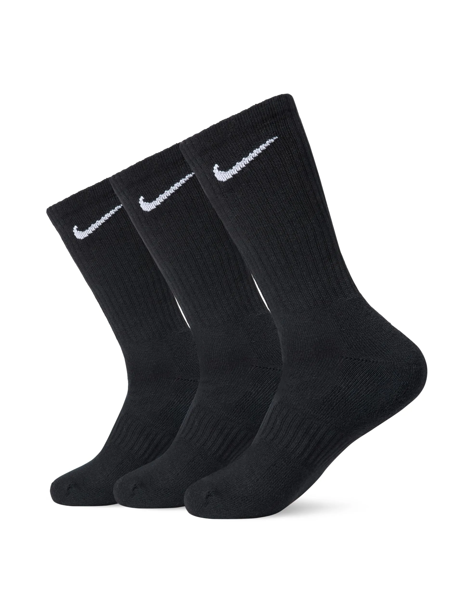 Nike Calzini “U NK Everyday Cush Crew”, di colore bianco, nero e grigio, in confezione da 3 paia Nero 42-46