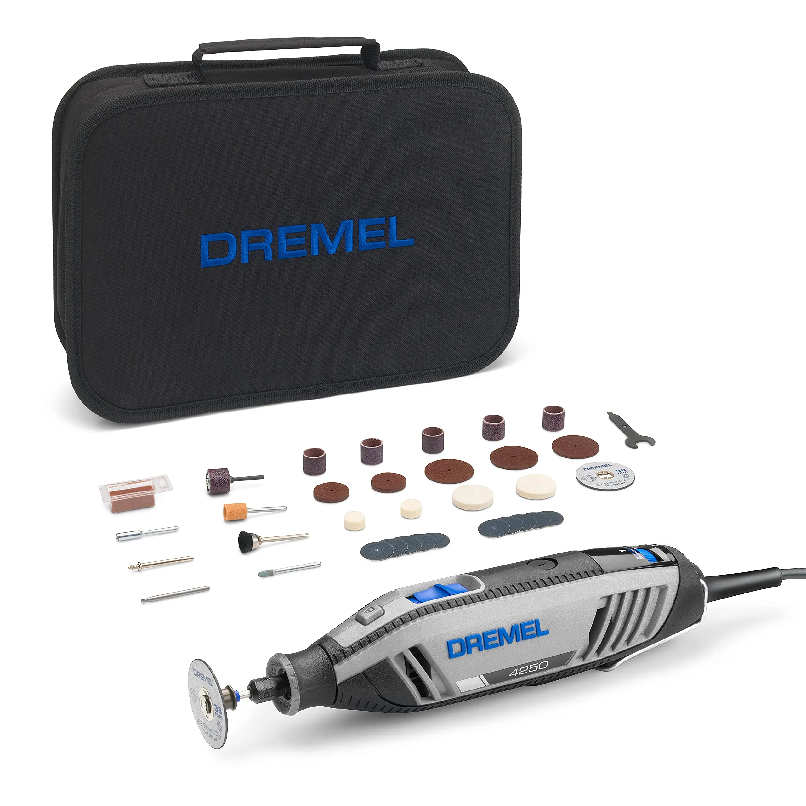 Dremel 4250 Multiutensile 175 W, Kit Multiutensile con 35 Accessori, Motore da 175 W con Electronic Feedback, Velocità Variabile 5.000-35.000 giri/min