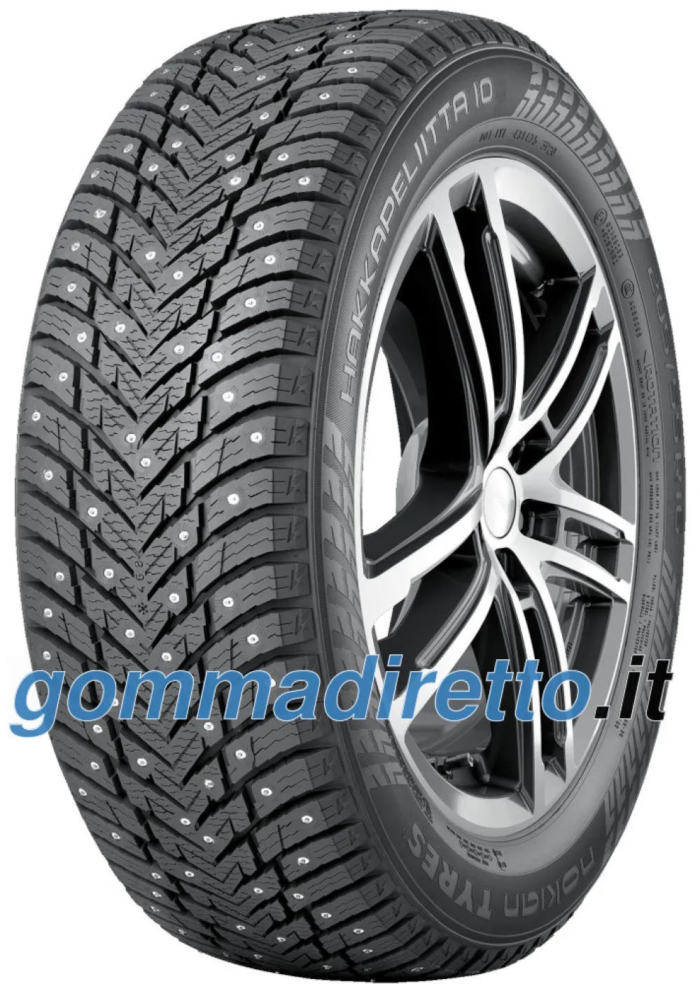 Nokian Hakkapeliitta 10 225/40 R18 92T XL Studded Tyre with Rim Protection (MFS) - immagine 1