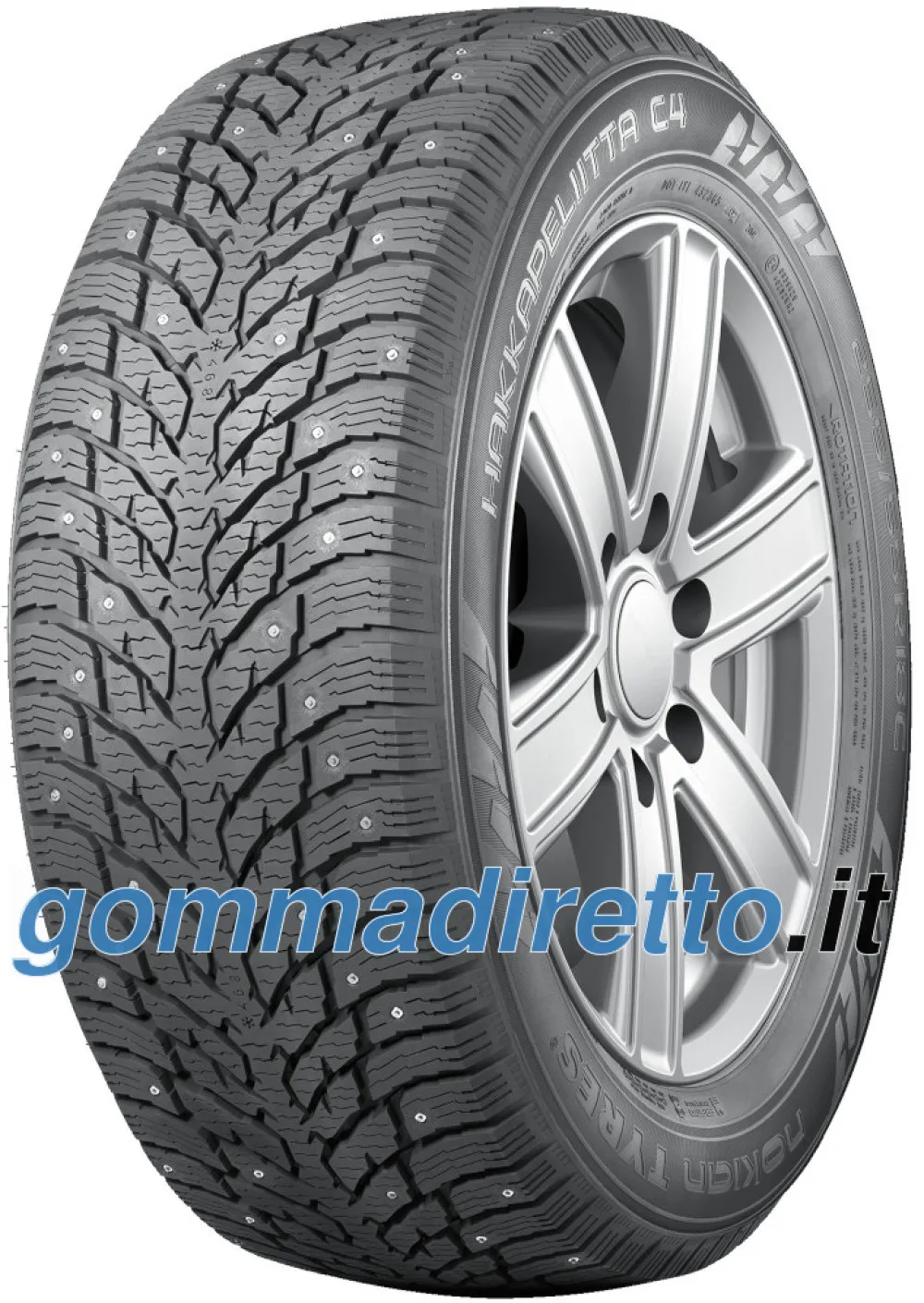 Nokian Hakkapeliitta C4 225/75 R16C 121/120R 10PR Aramid Sidewalls Studded Tyre - immagine 1