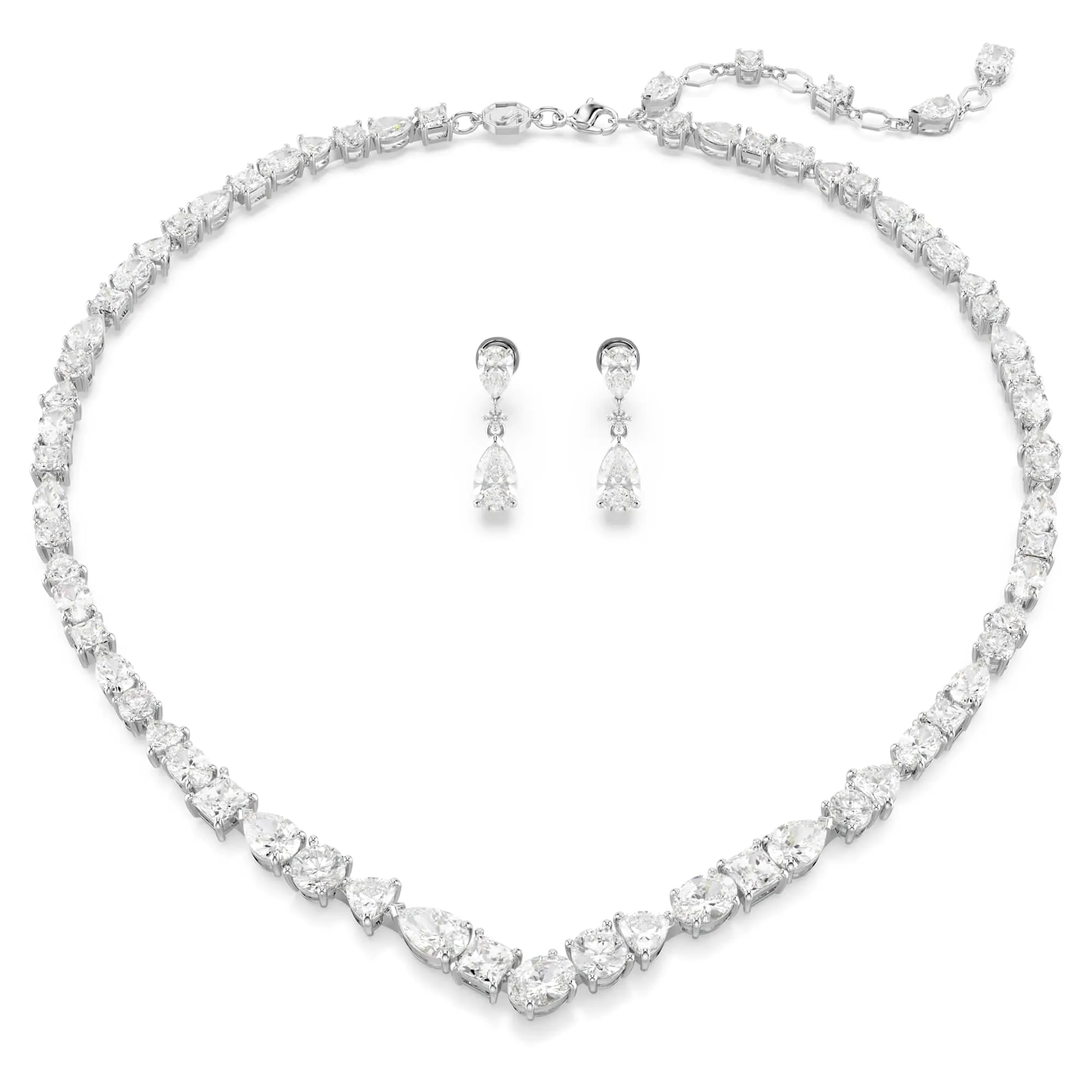 Swarovski Set Mesmera, Taglio misto, Bianco, Placcato rodio