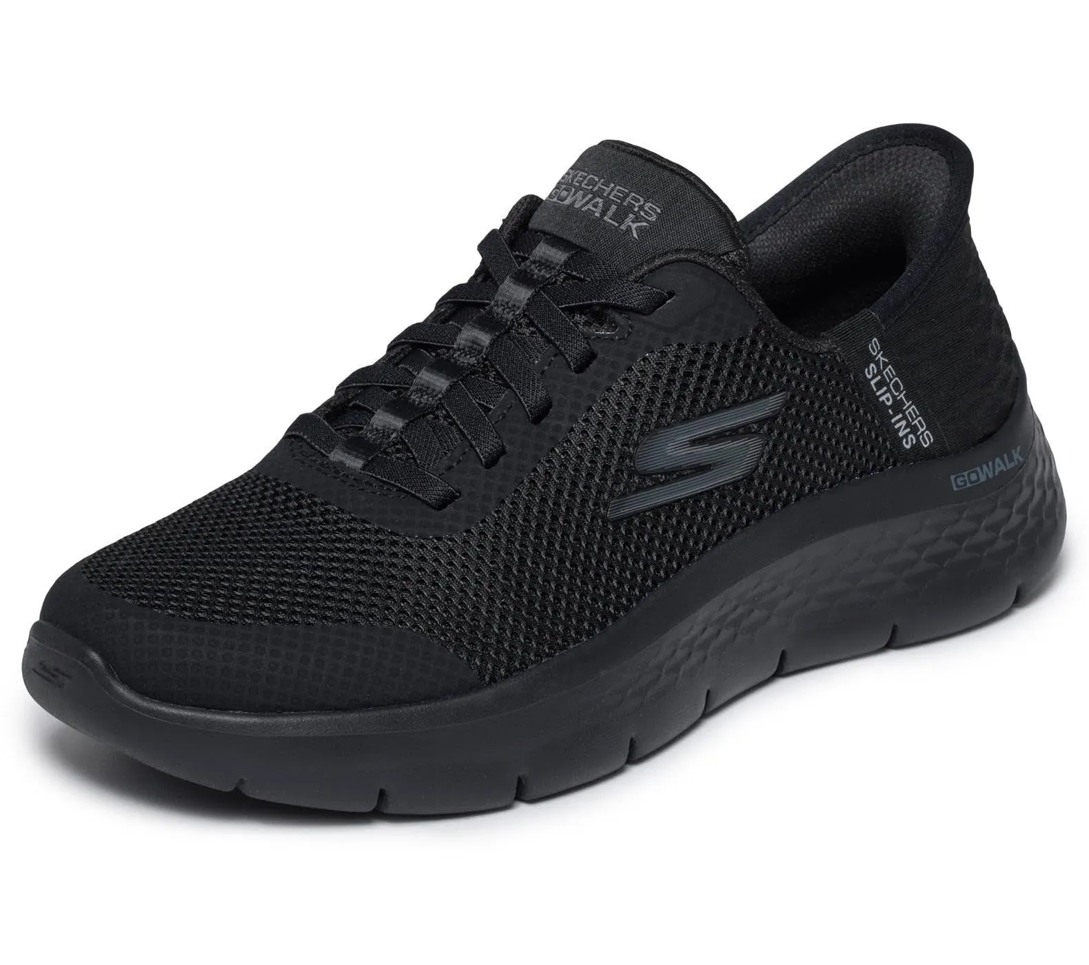 Skechers Donna Go Walk Flex Grand Entry Trainers, Black Textile/Trim, 35 EU