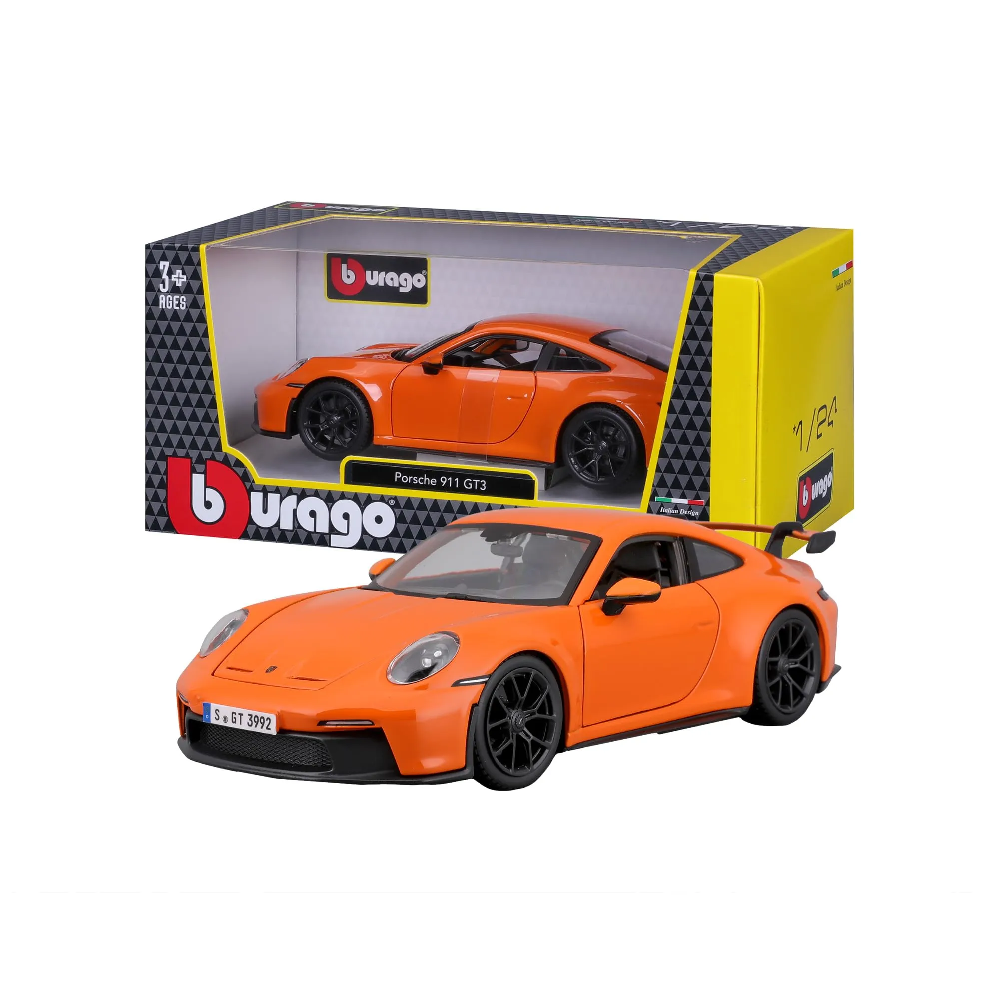 BBURAGO - Porsche 911 GT3 - Modellino Realistico Auto in Scala 1:24 (Scelta Casuale tra i Colori Disponibili), Licenza Ufficiale Porsche, Età Consigliata 3+ Anni
