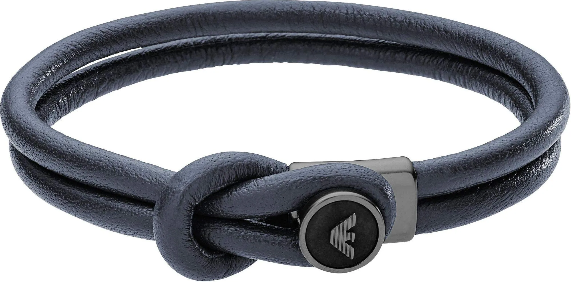Emporio Armani Bracciale Per Uomo, 18,50 Cm Bracciale In Pelle Blu, EGS2214020
