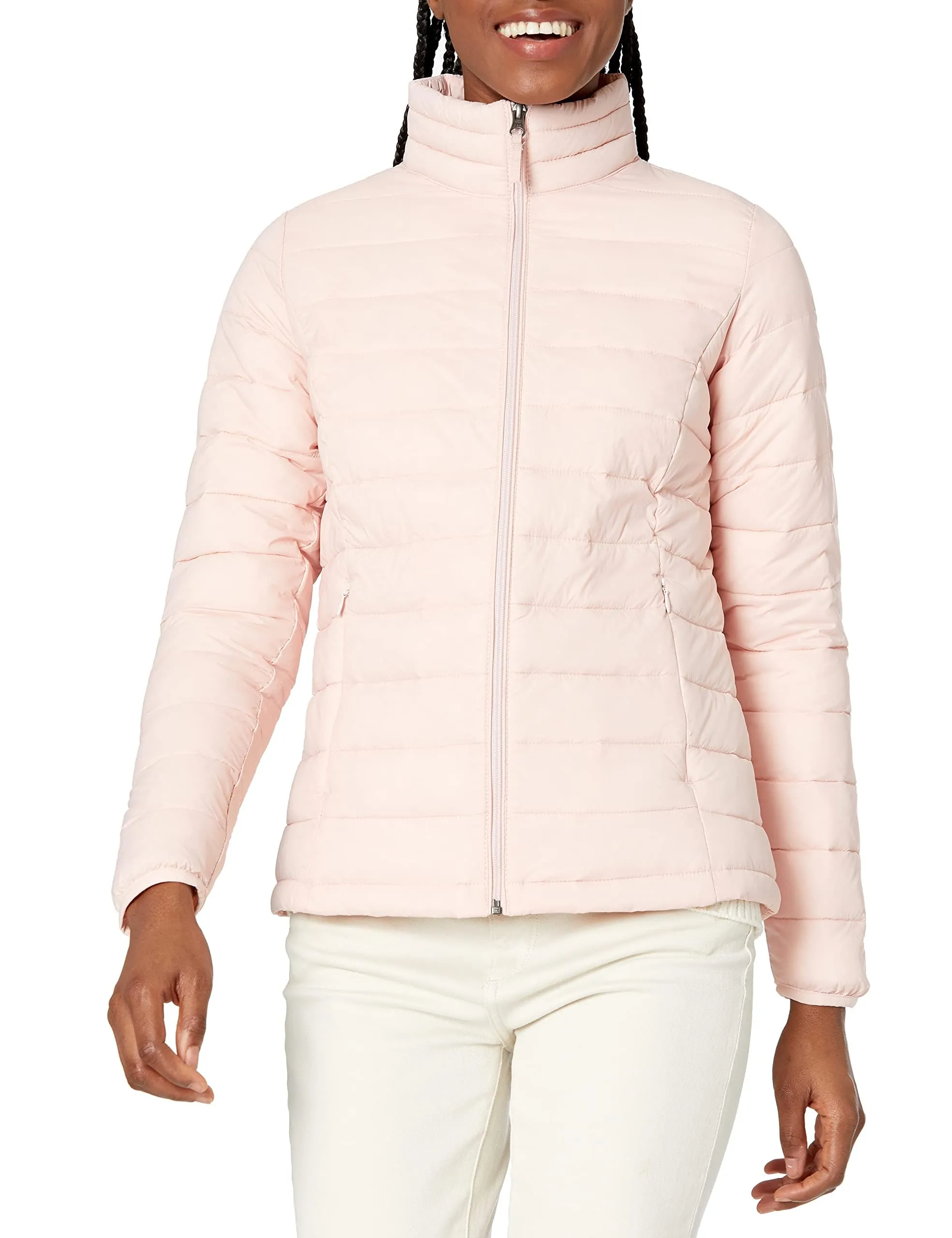 Amazon Essentials Piumino leggero a maniche lunghe resistente all'acqua ripiegabile (disponibile in taglie forti) Donna, Rosato, XS