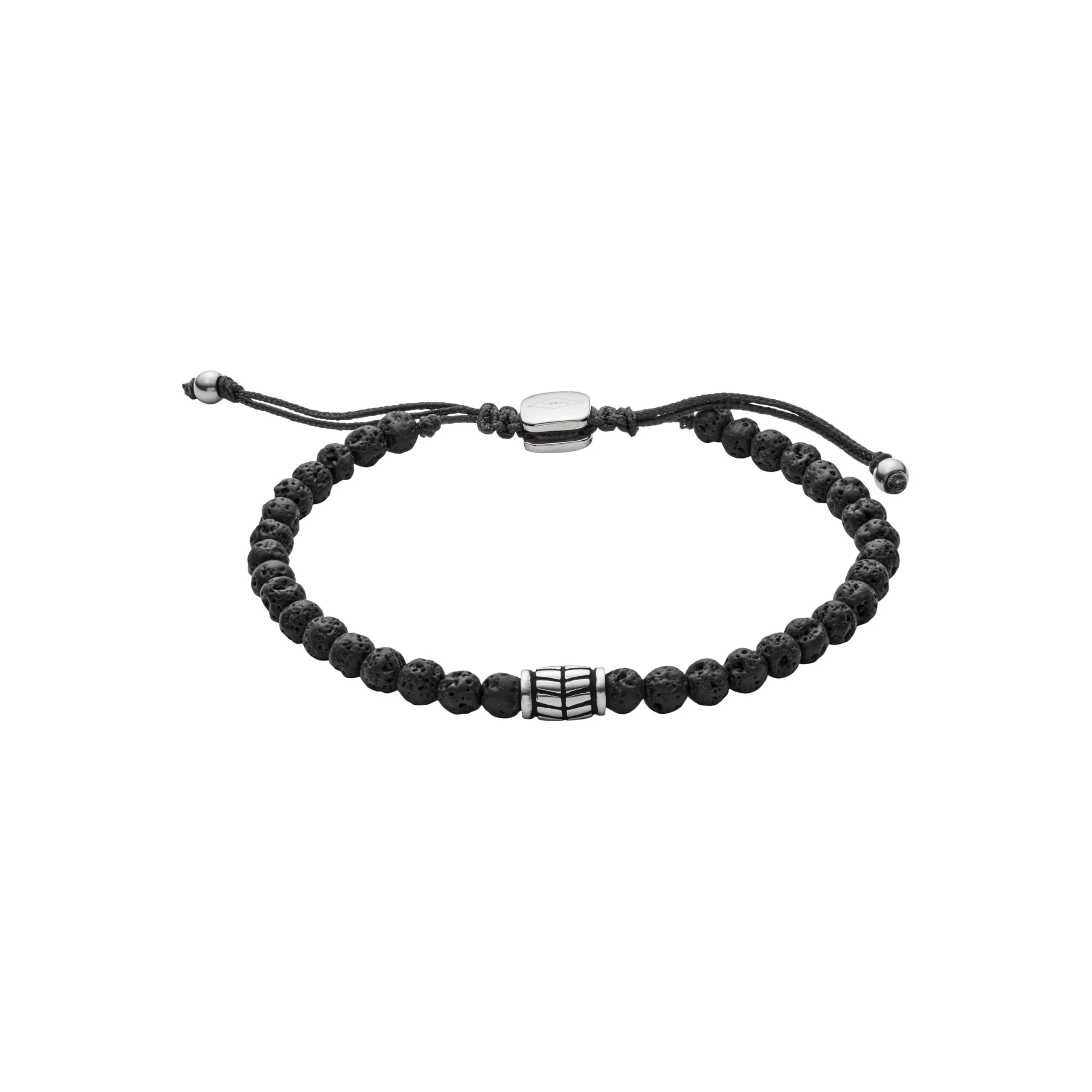 Fossil Bracciale Per Il Benessere Degli Uomini, Lunghezza Interna: 170 mm ~ 250 mm Nero Bracciale Semi-Prezioso, JF02887040