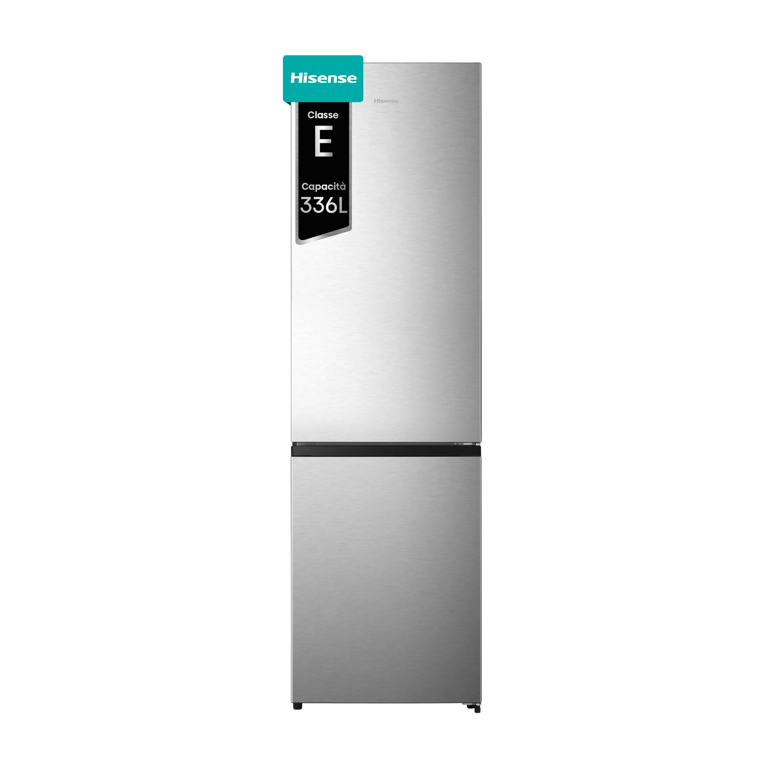 Hisense MC60331IE Frigorifero Combinato, Libera installazione, Total No frost, Ventilazione MultiFlow, Doppia porta reversibile, Inox, Altezza 200 cm, Cap. 336 litri, Controllo Touch, Classe E