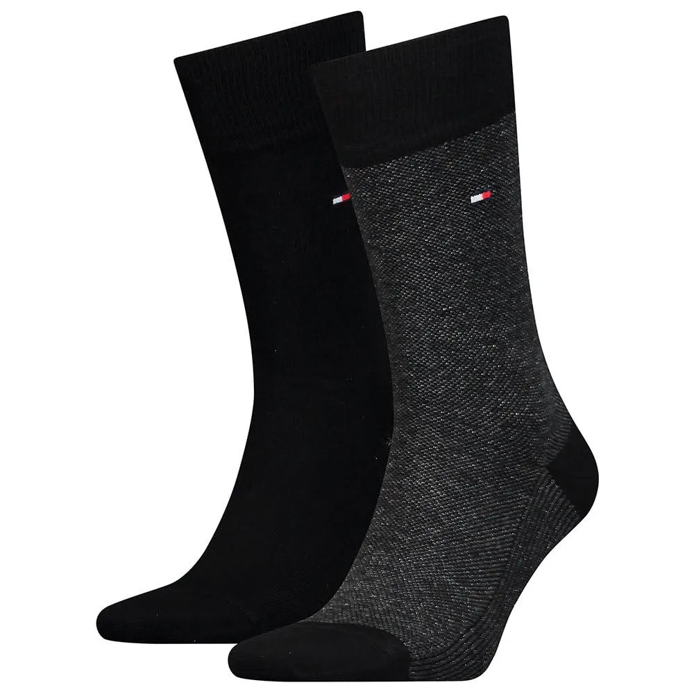 Tommy Hilfiger Classic, Calzini Uomo, Nero 104, 43-46 (Pacco da 2)