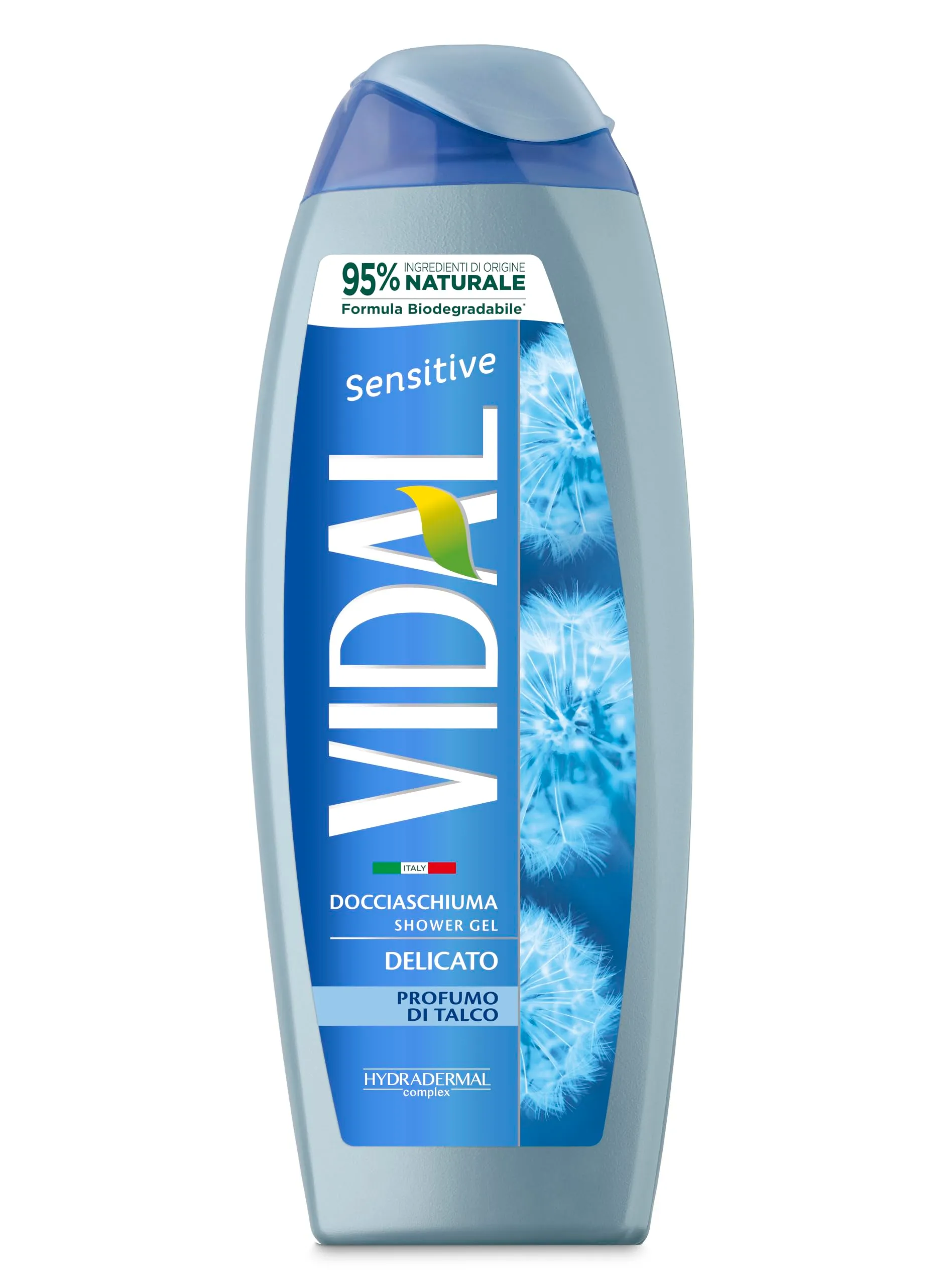 Vidal - Docciaschiuma Sensitive, Formula Delicata, Arricchito con Talco Liquido, Dermatologicamente Testato, 250ml