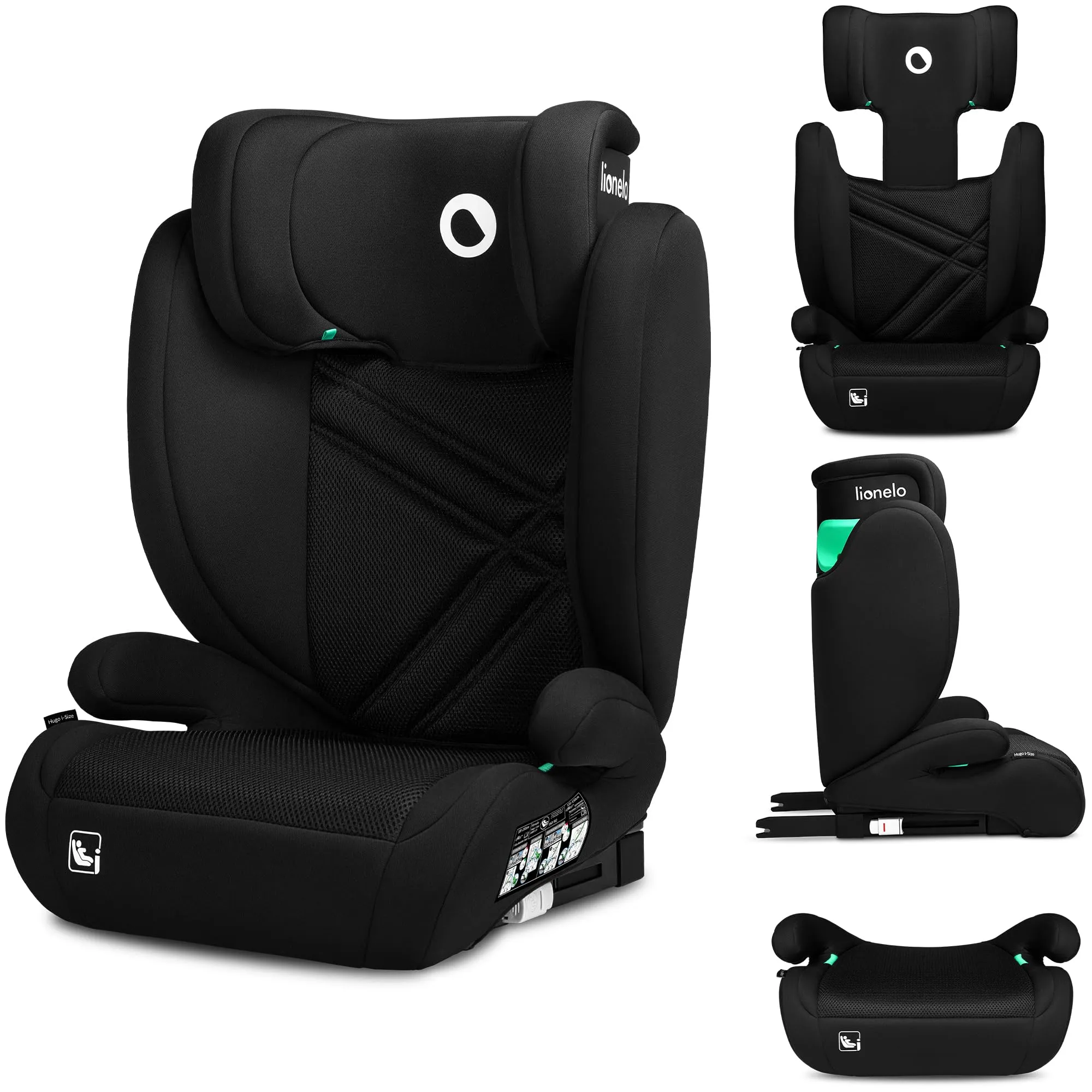 LIONELO Hugo i-Size Seggiolino Auto ISOFIX per Bambini Gruppo 2-3 100-150cm