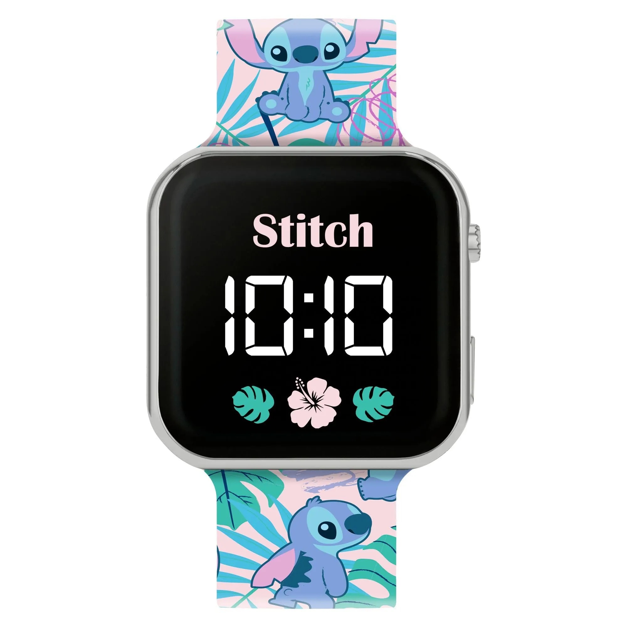 Disney Kids Lilo & Stitch LAS4091 - Orologio LED al quarzo con cinturino in silicone blu, Multicolore, Moderno