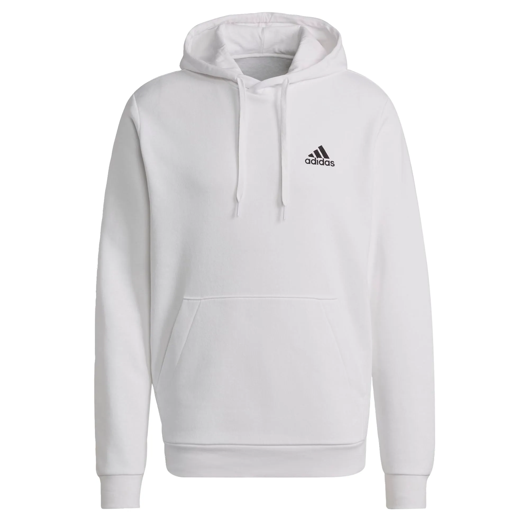adidas Essentials Fleece Hoodie Felpa con cappuccio, White/Black, M Tall Uomo